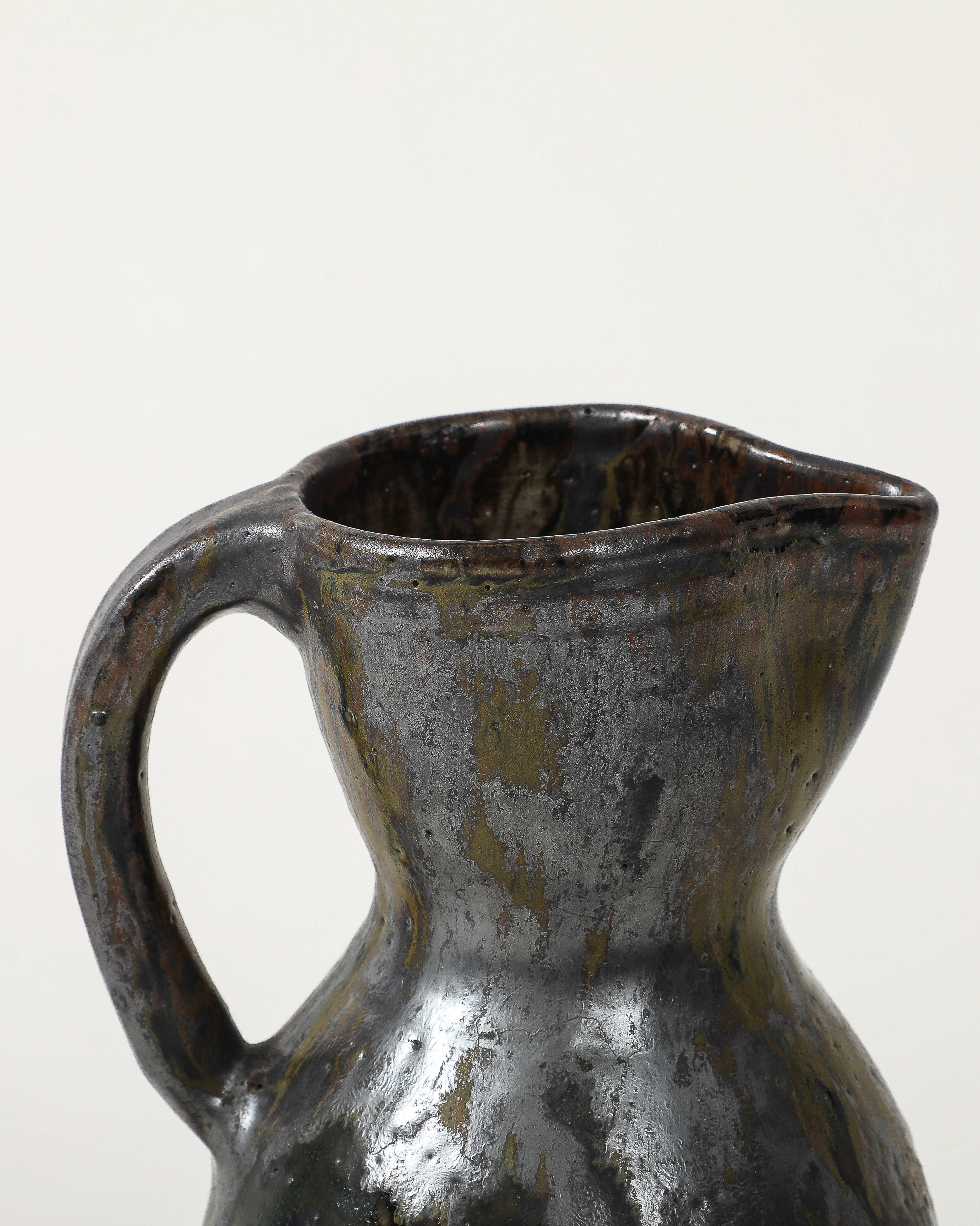 Jarra de cerámica vidriada de Jean Talbot, Francia, c. 1940 en venta 2