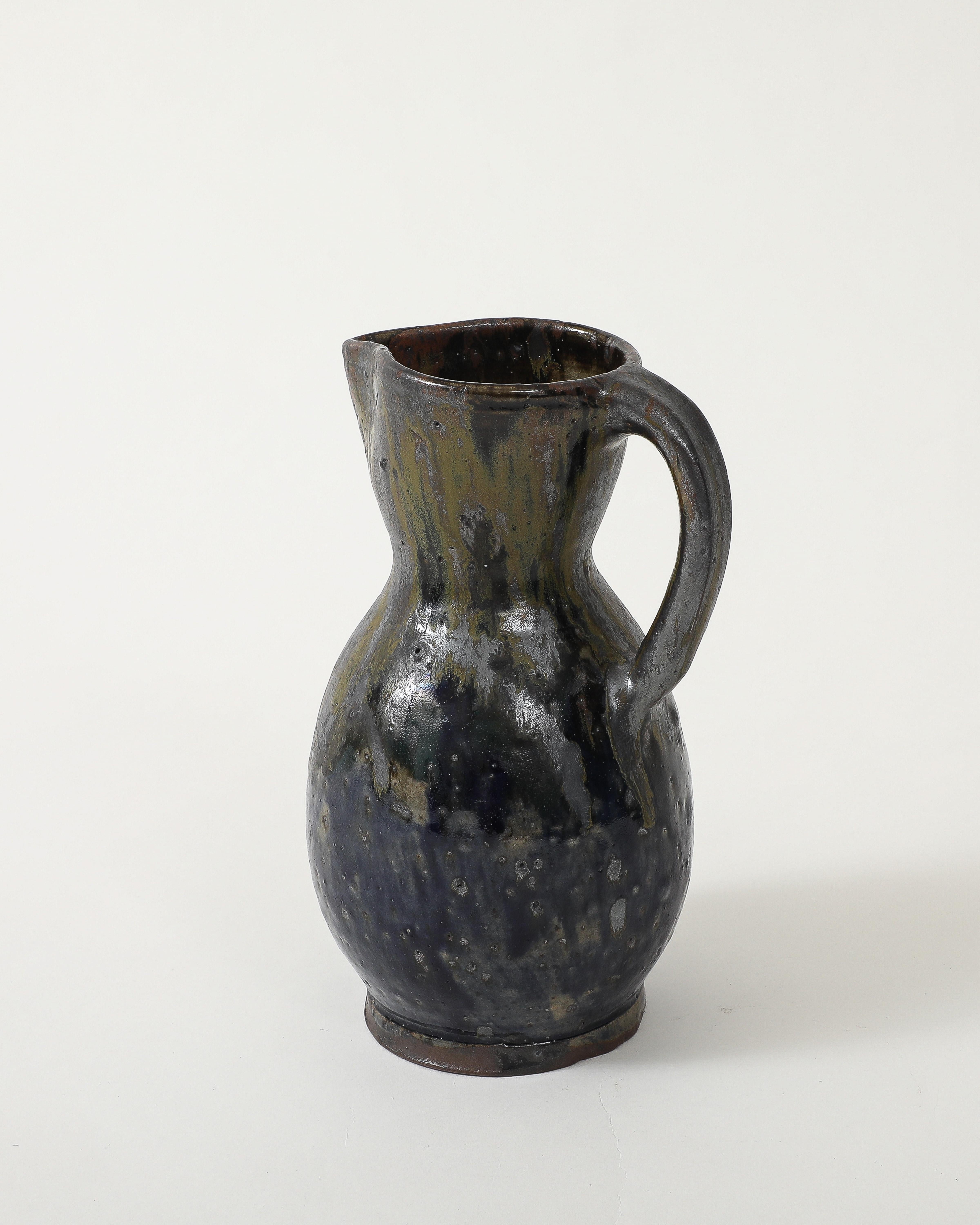 Brocca in ceramica smaltata di Jean Talbot, La Borne, Francia, 1940 ca. in vendita 3
