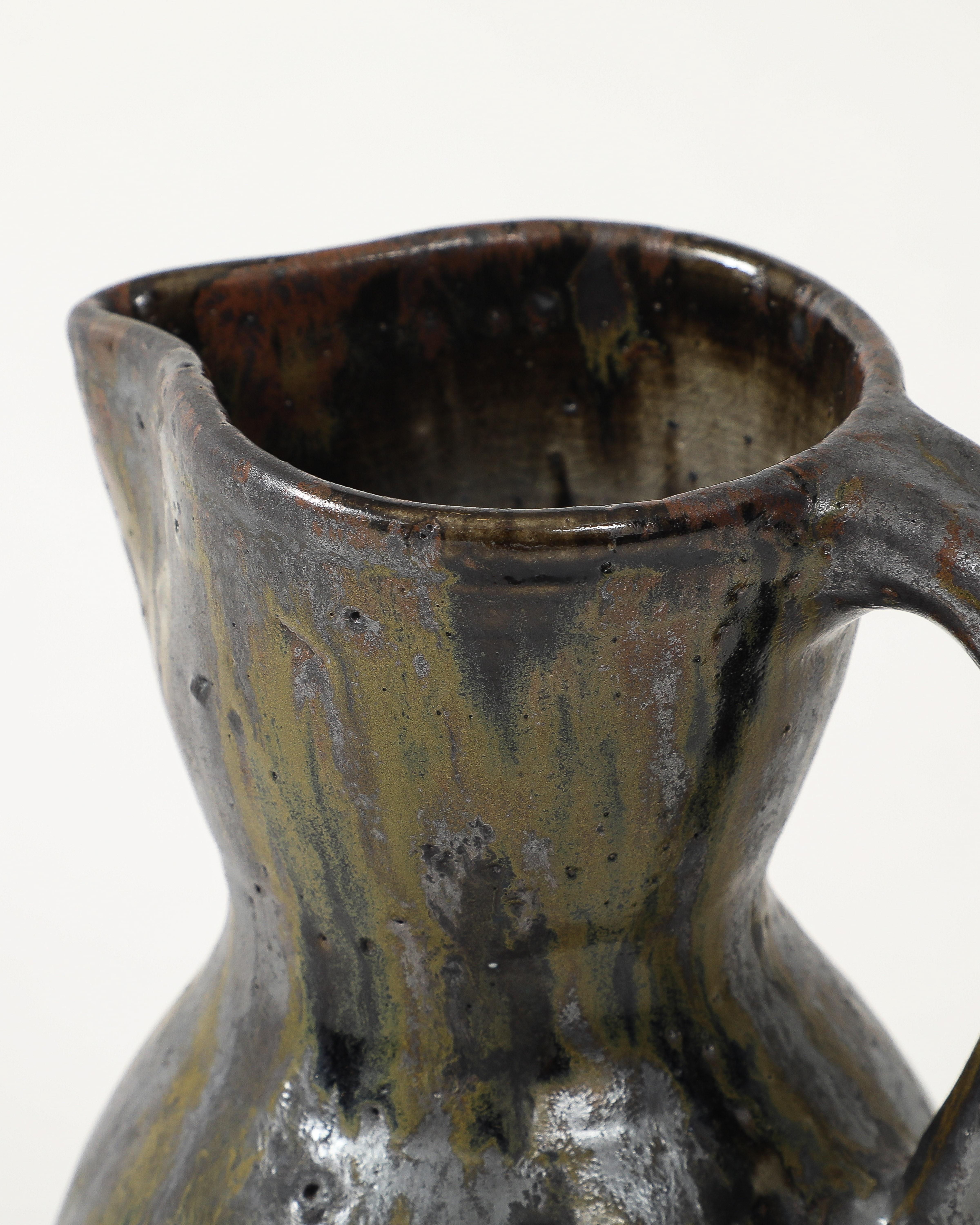Brocca in ceramica smaltata di Jean Talbot, La Borne, Francia, 1940 ca. in vendita 5