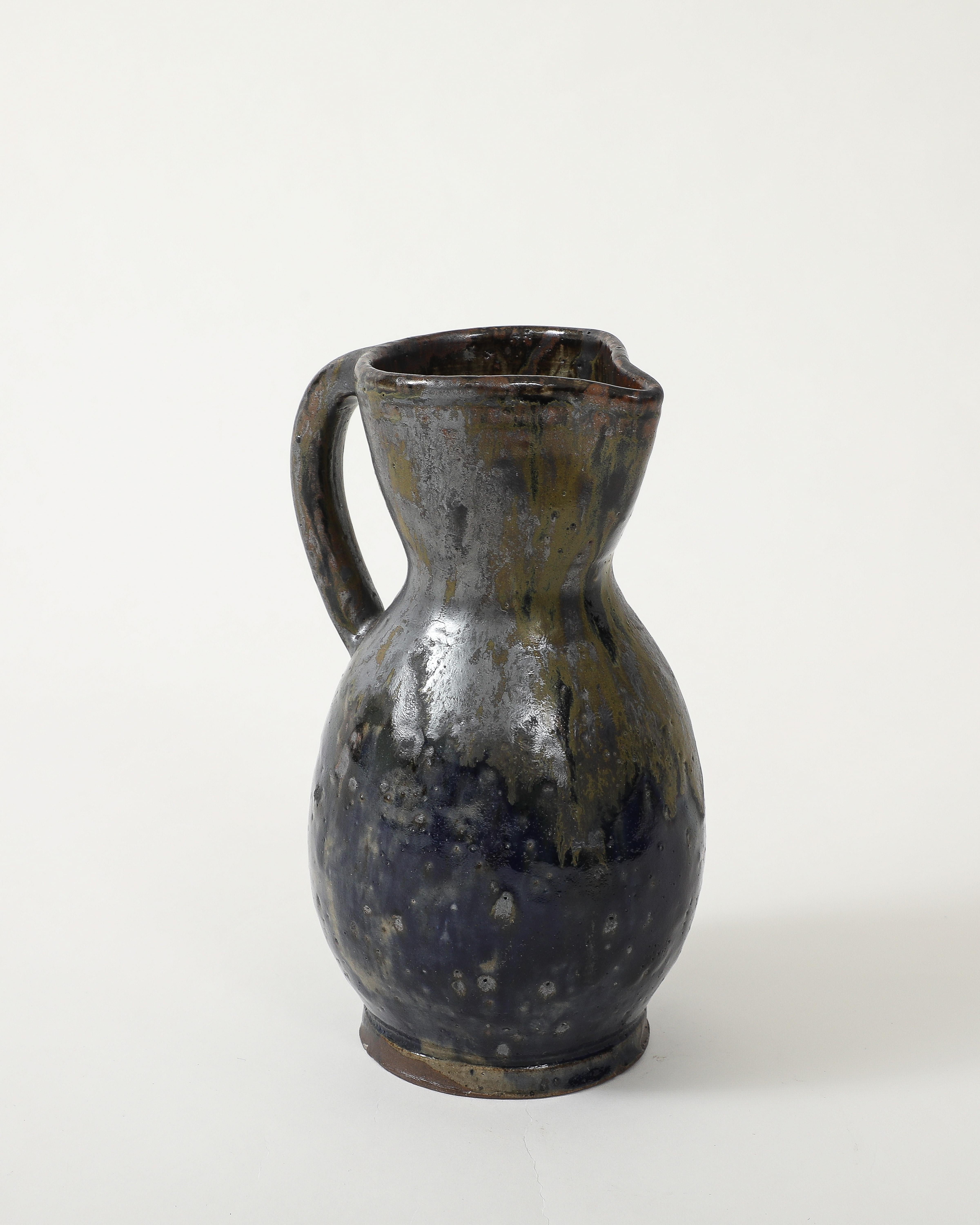 Smaltato Brocca in ceramica smaltata di Jean Talbot, La Borne, Francia, 1940 ca. in vendita