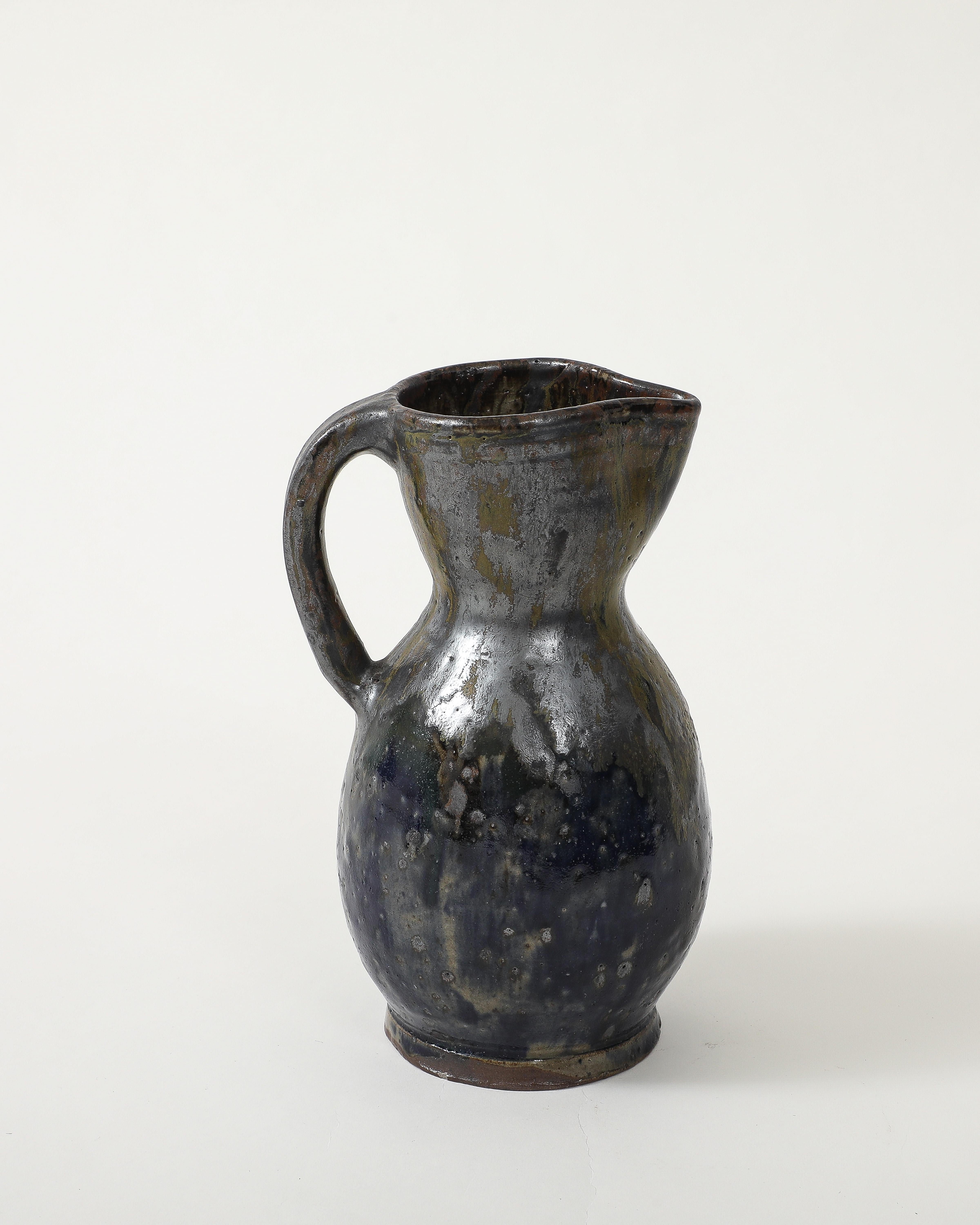Brocca in ceramica smaltata di Jean Talbot, La Borne, Francia, 1940 ca. In condizioni ottime in vendita a New York City, NY