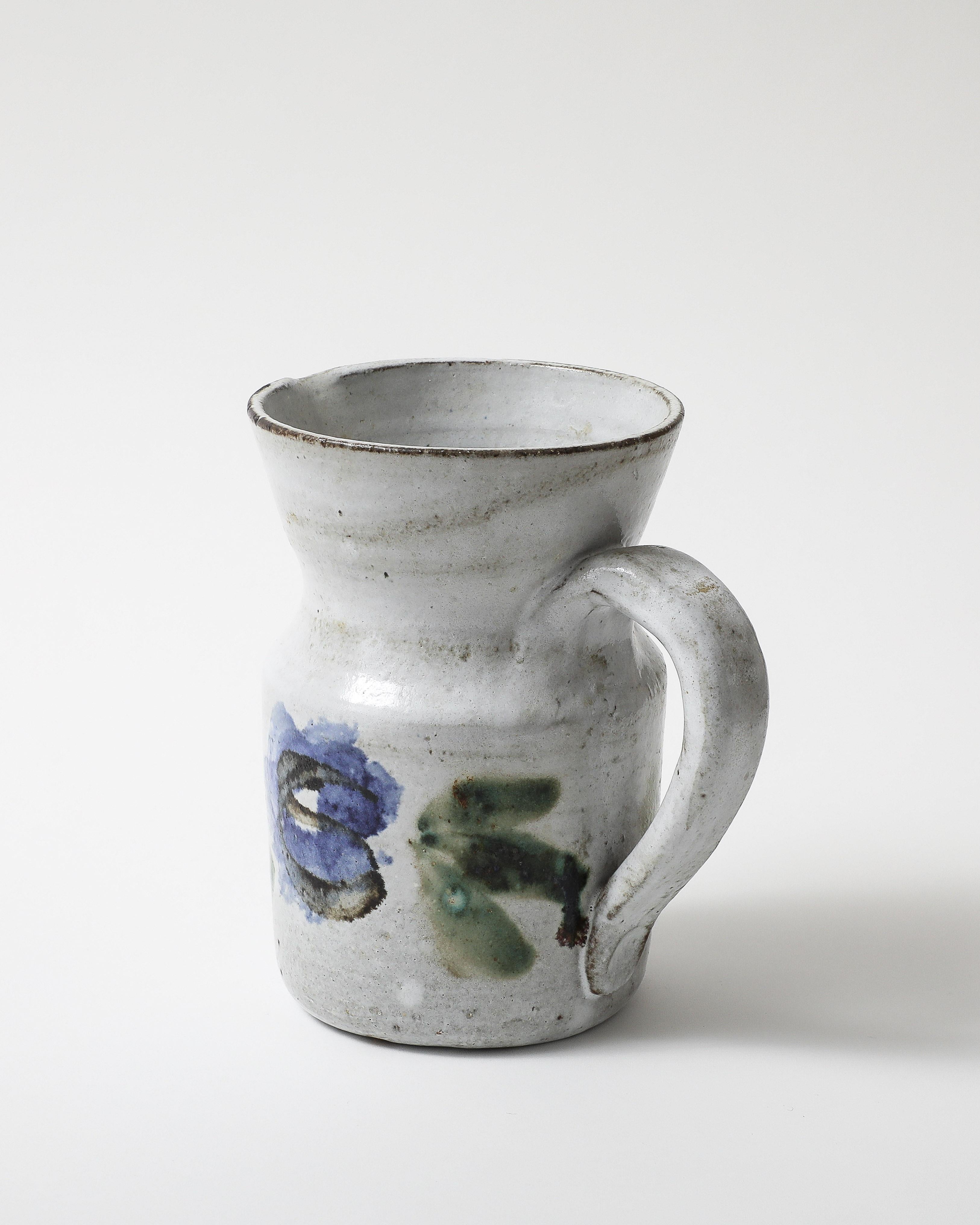 Glazed Ceramic Pitcher, France, c. 1960 For Sale 2