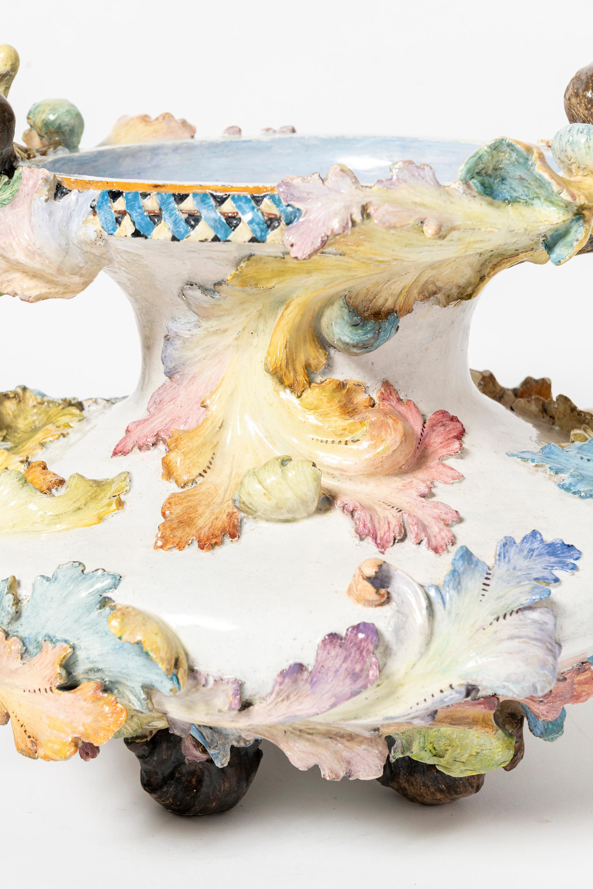 Jardinière en céramique émaillée, période Art nouveau, Italie, vers 1920. en vente 2