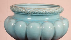 Vaso da fiori in ceramica smaltata, fine del XIX secolo