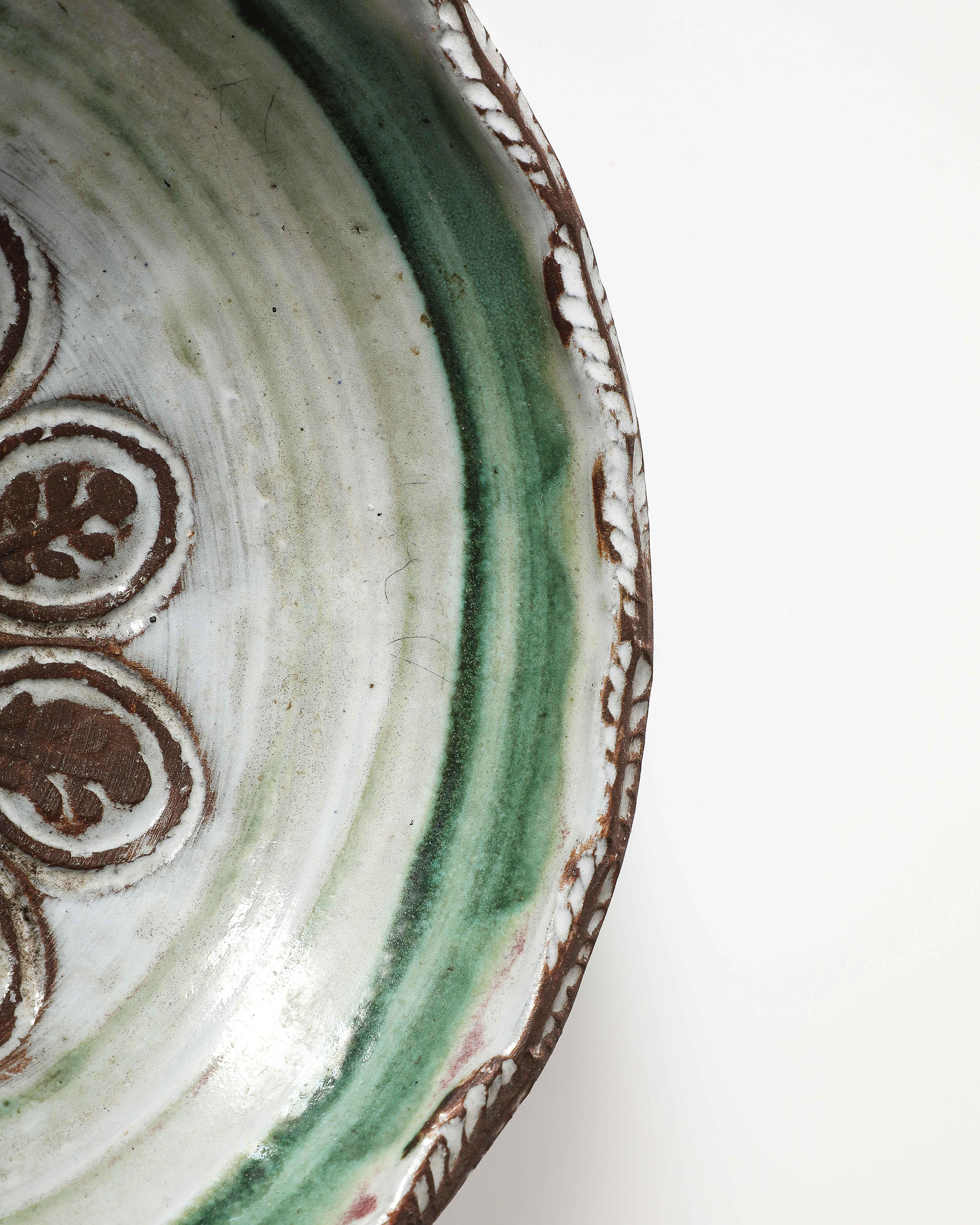 Piatto in ceramica smaltata di Albert Thiry, Francia, c.C. 1970 in vendita 5