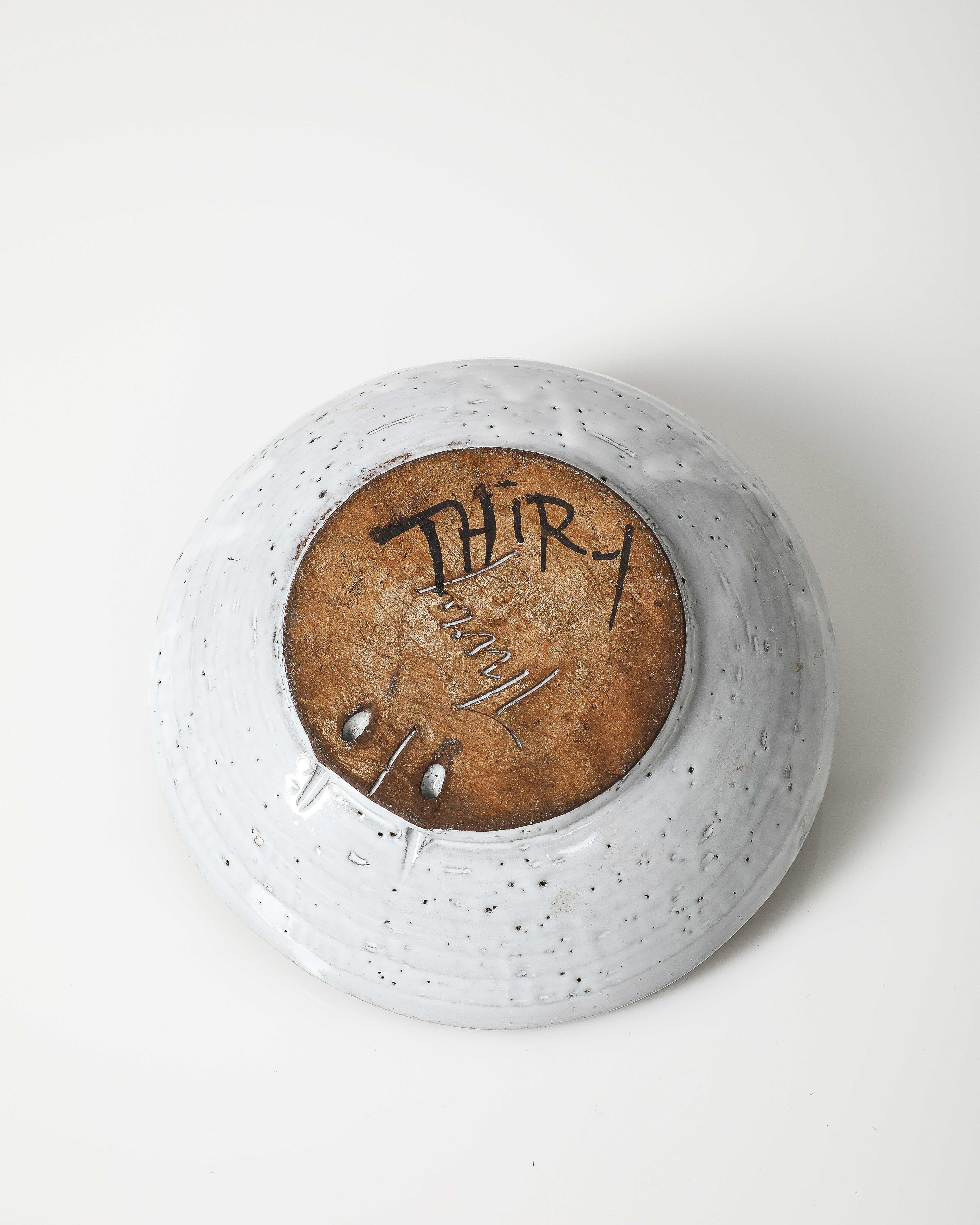 Piatto in ceramica smaltata di Albert Thiry, Francia, c.C. 1970 in vendita 8