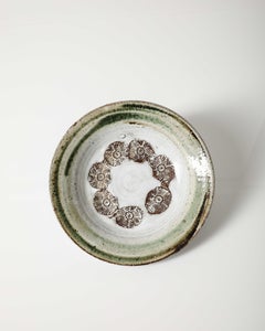 Glasierter Keramikteller von Albert Thiry, Frankreich, um 1970