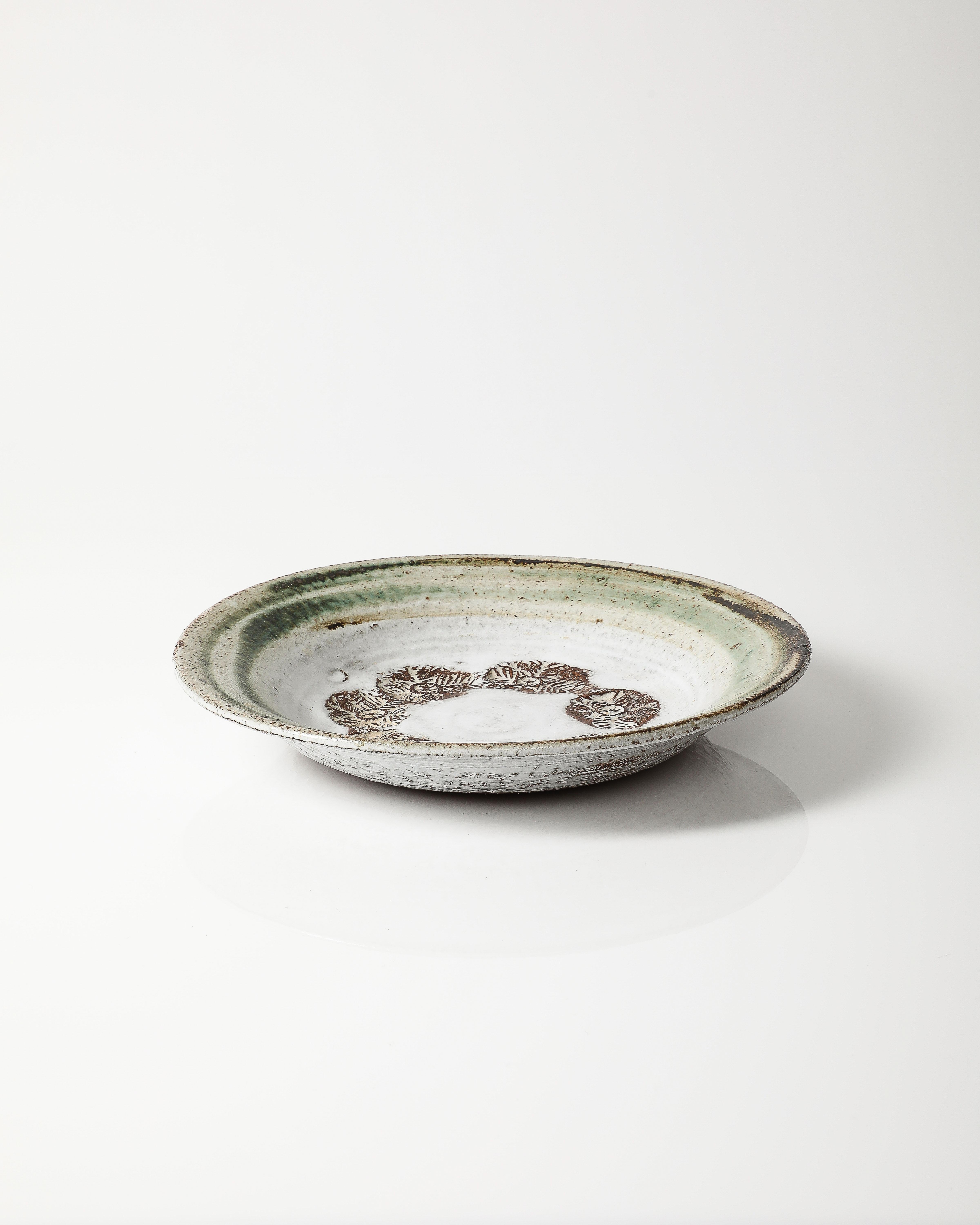 Late 20th Century Glazed Ceramic Plate by Albert Thiry, France, c. 1970