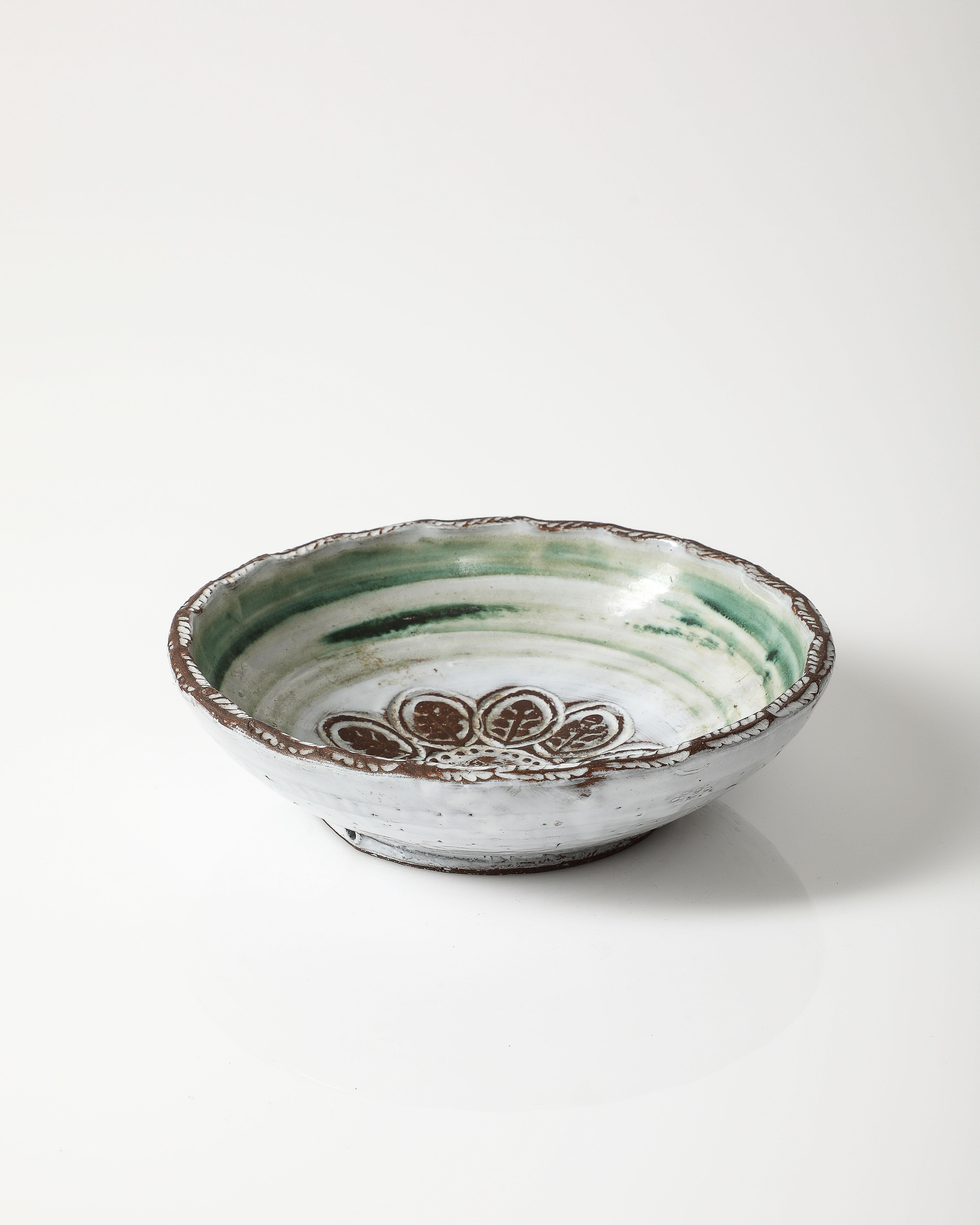 Ceramica Piatto in ceramica smaltata di Albert Thiry, Francia, c.C. 1970 in vendita