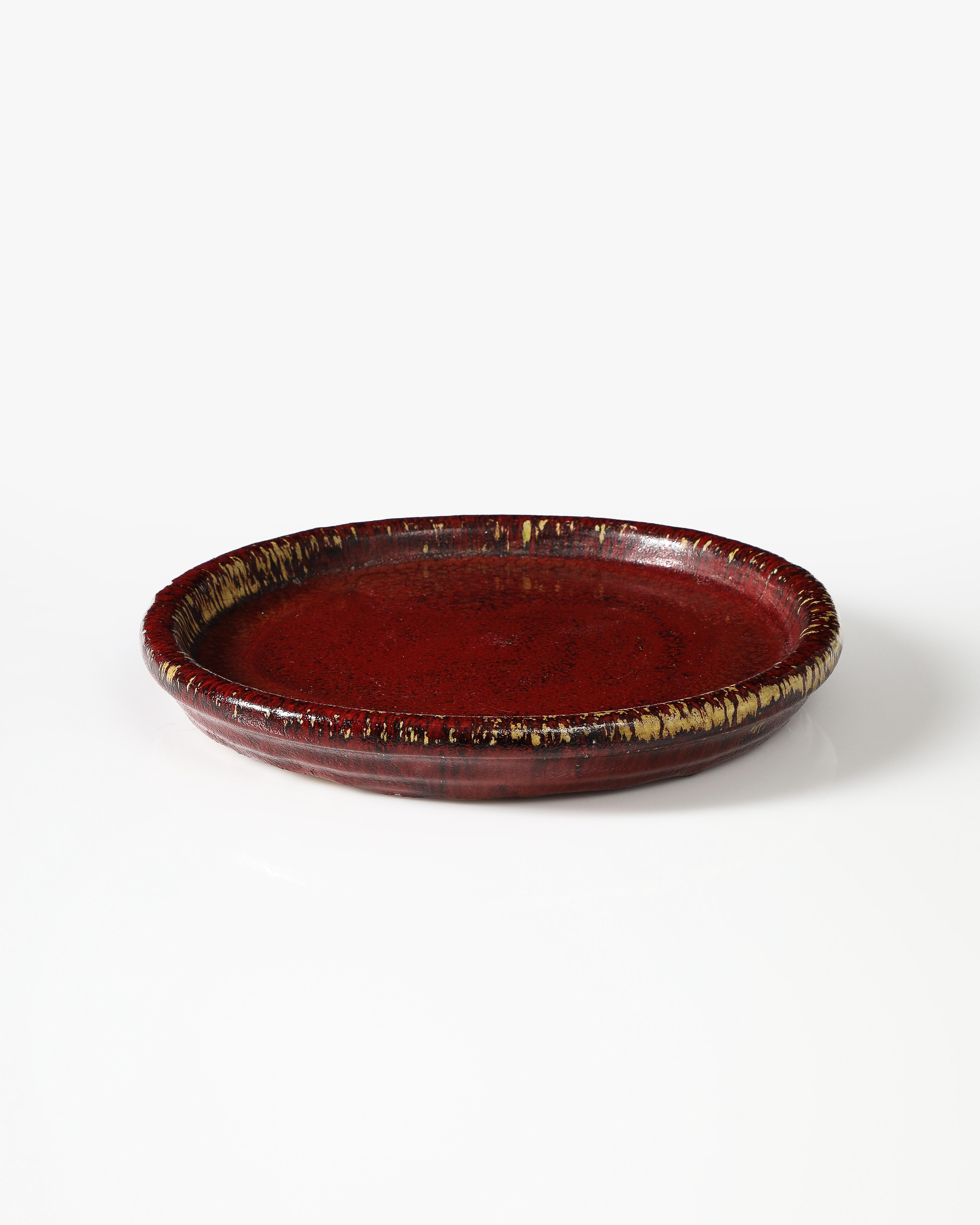 Ceramica Piatto in ceramica smaltata di Hoganas, Svezia, 1960 ca. in vendita