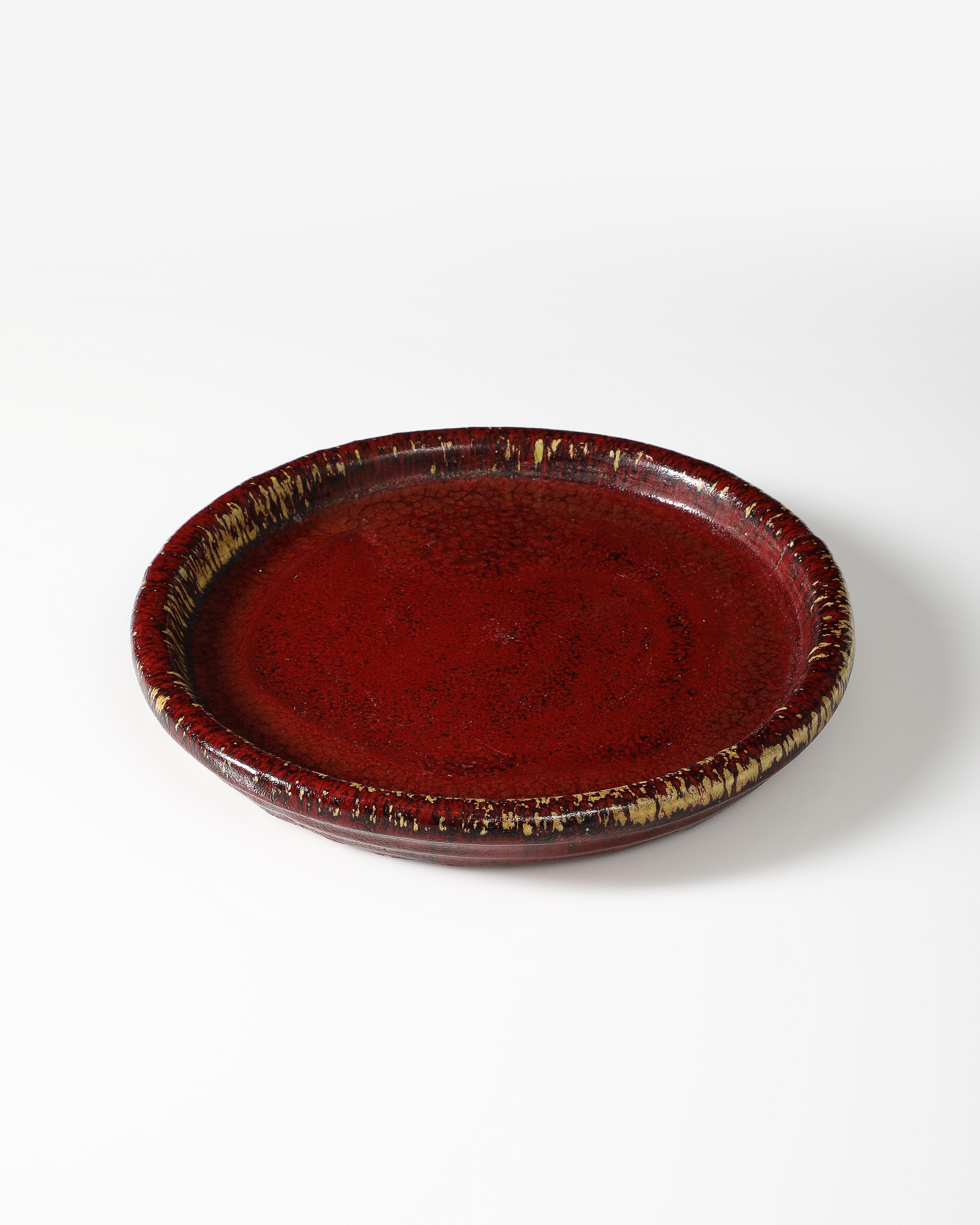 Piatto in ceramica smaltata di Hoganas, Svezia, 1960 ca. in vendita 1