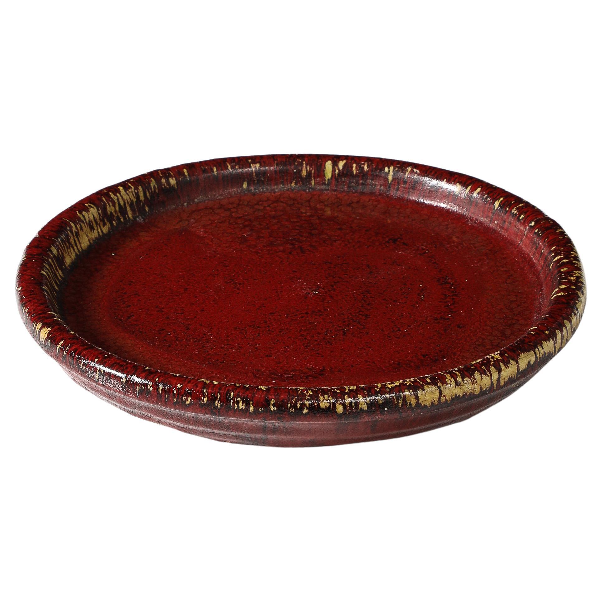 Piatto in ceramica smaltata di Hoganas, Svezia, 1960 ca. in vendita