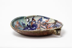 Piatto in ceramica smaltata di Michel Lanos