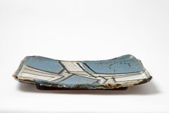 Glazed ceramic plate by Michel Lanos, circa 1980