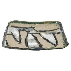 Glazed ceramic plate by Michel Lanos