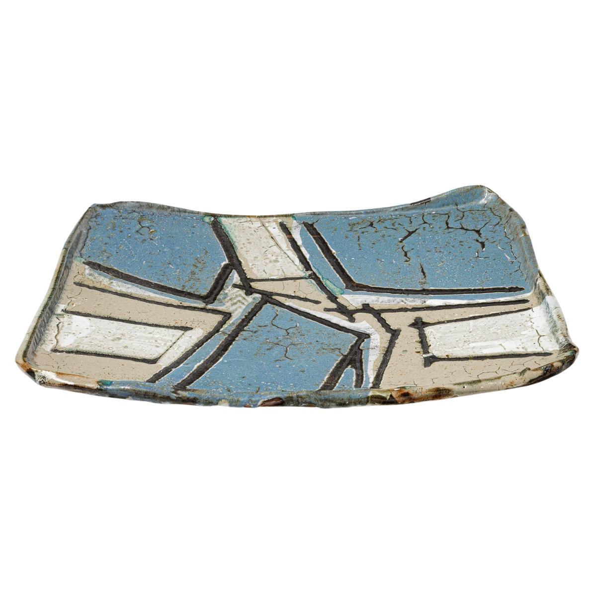 Glazed ceramic plate by Michel Lanos