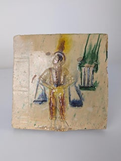 Glazed ceramic plate by Morillo Bros, Málaga, 1940s