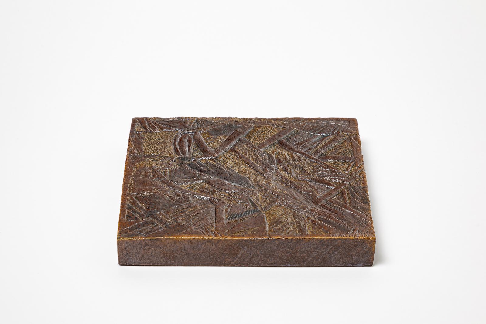 Beaux Arts Glazed ceramic plate by Pierre Martinon, 1995. For Sale