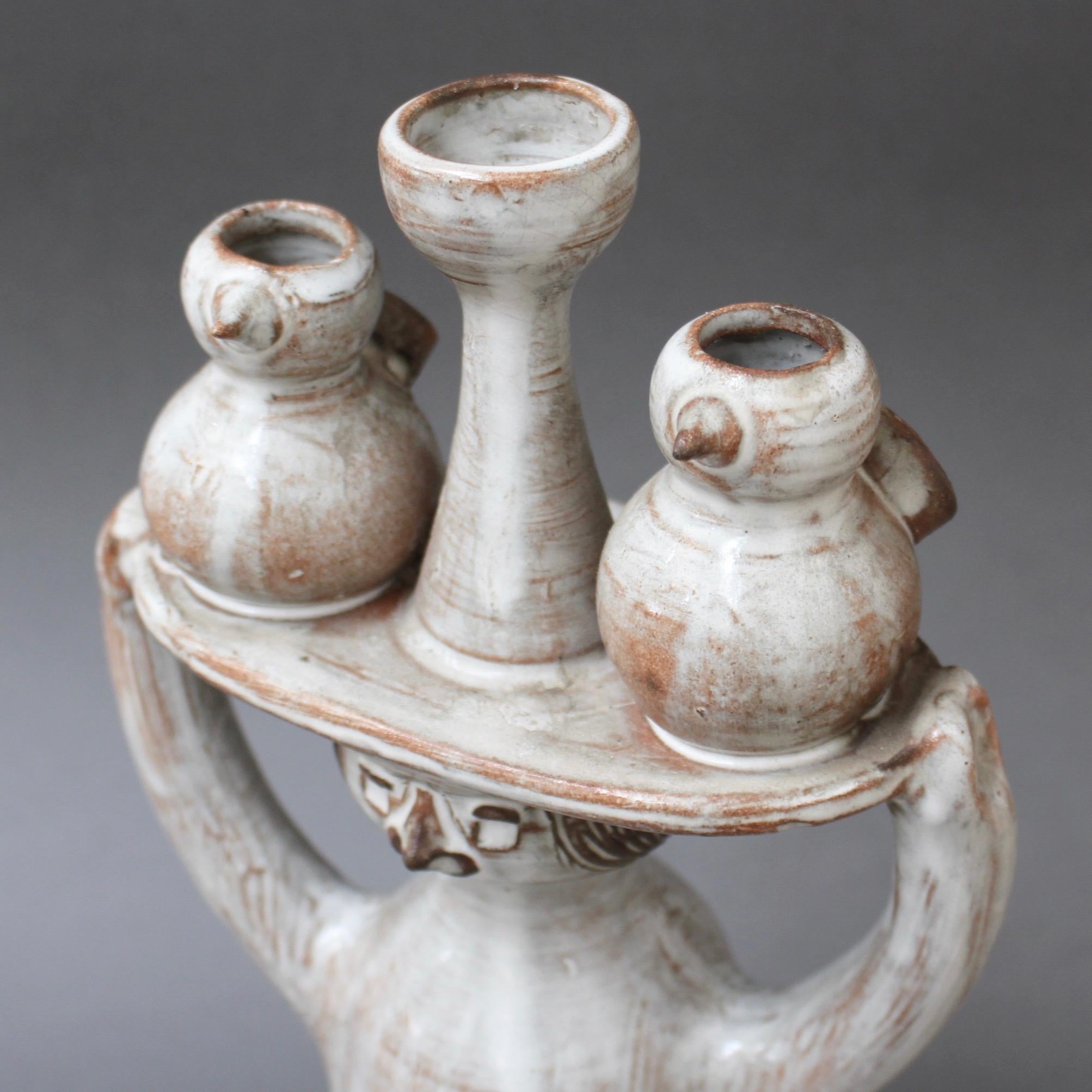 Céramique Porteuse de poterie en céramique émaillée de Jacques Pouchain / Atelier Dieulefit