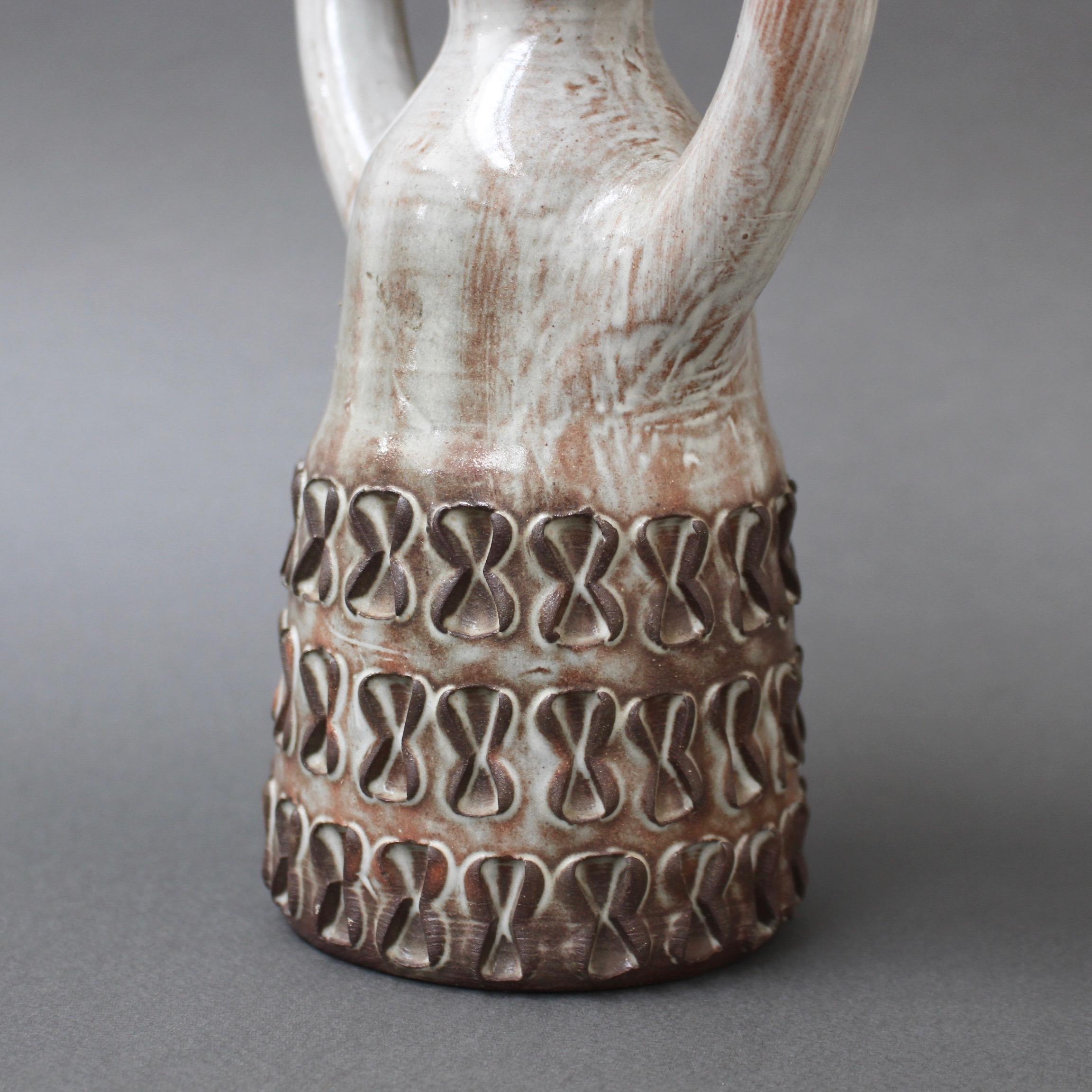 Porteuse de poterie en céramique émaillée de Jacques Pouchain / Atelier Dieulefit 4