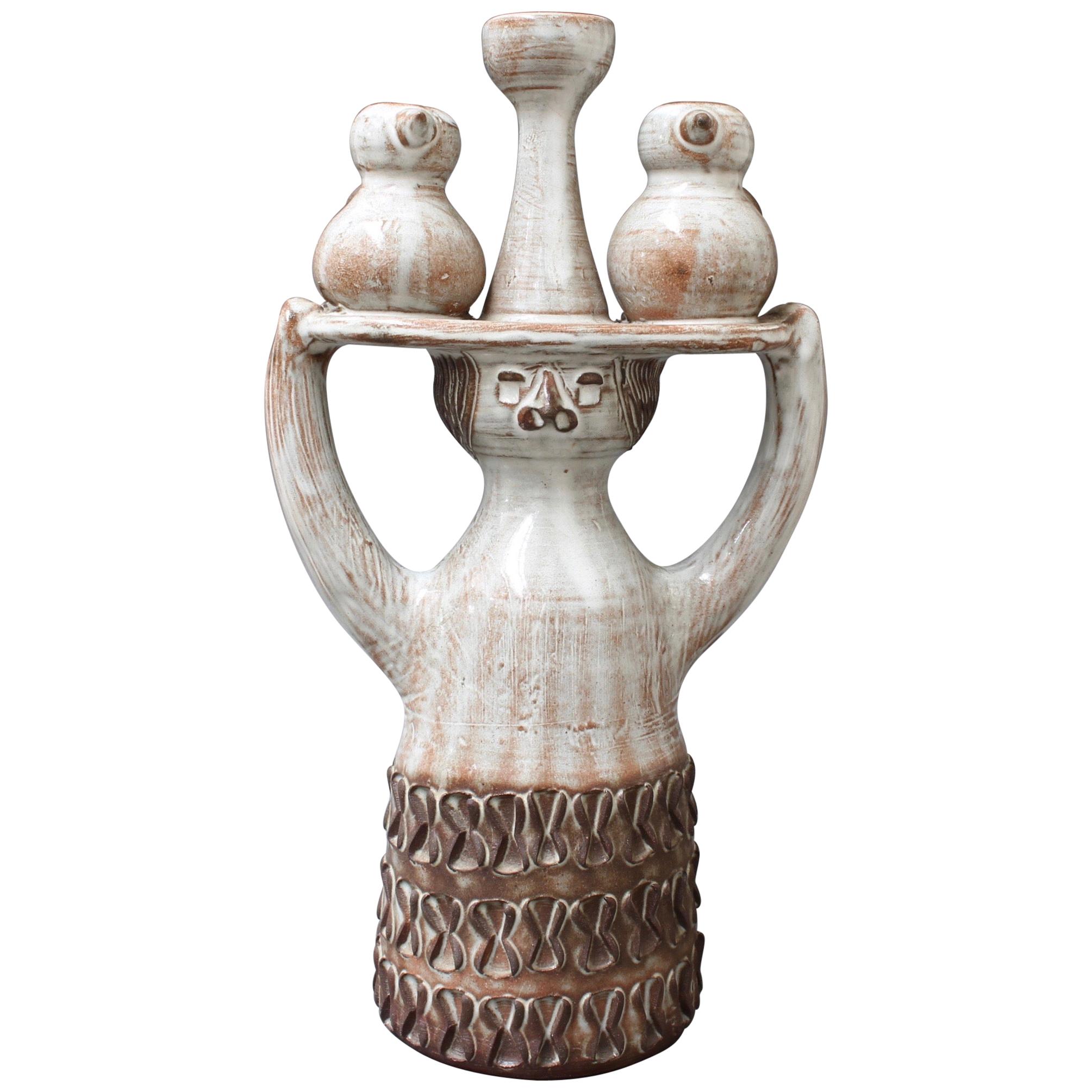 Glazed Ceramic Pottery Carrier by Jacques Pouchain / Atelier Dieulefit