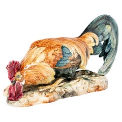 Glazed Ceramic rooster. Czech, early 20th century.