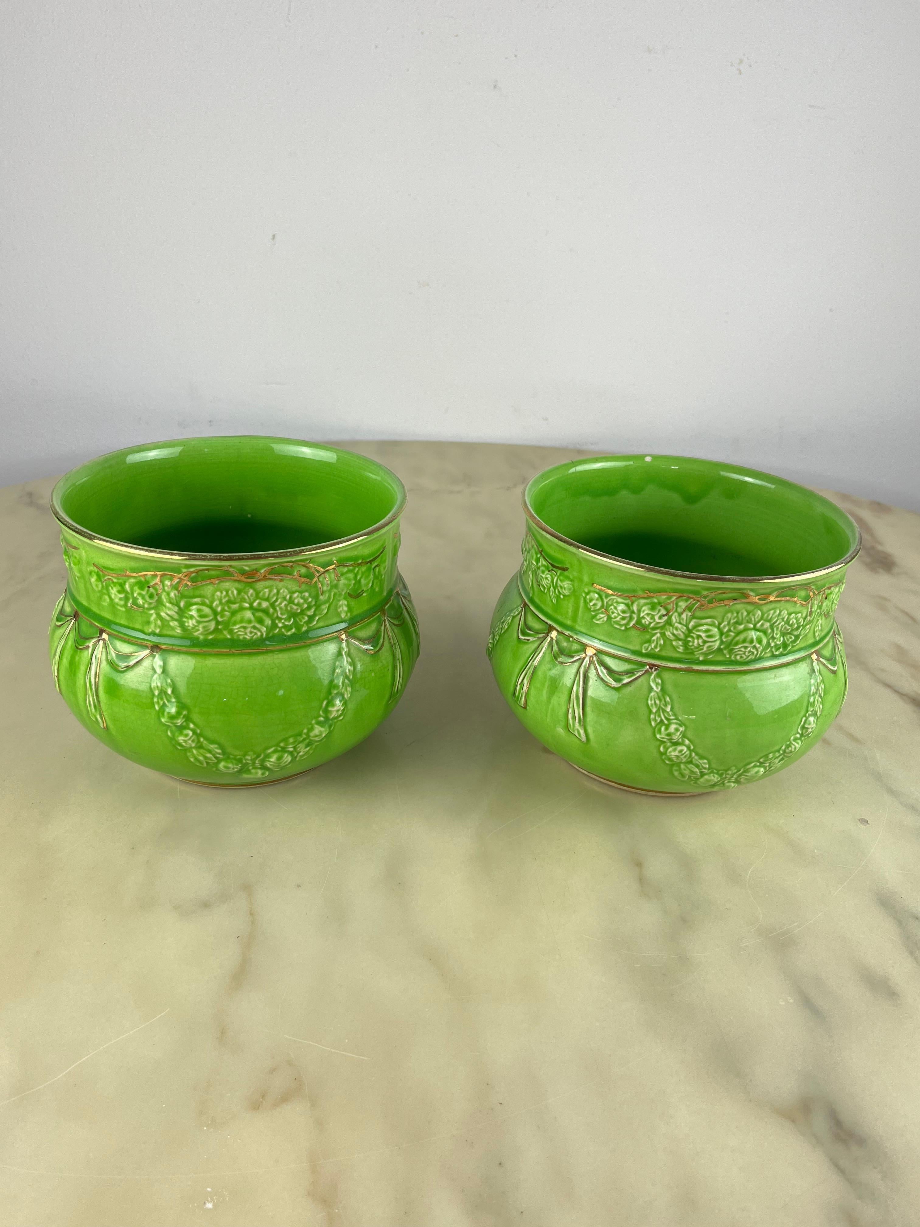 Italian Glazed Ceramic Saucers, Italy, 1950s For Sale