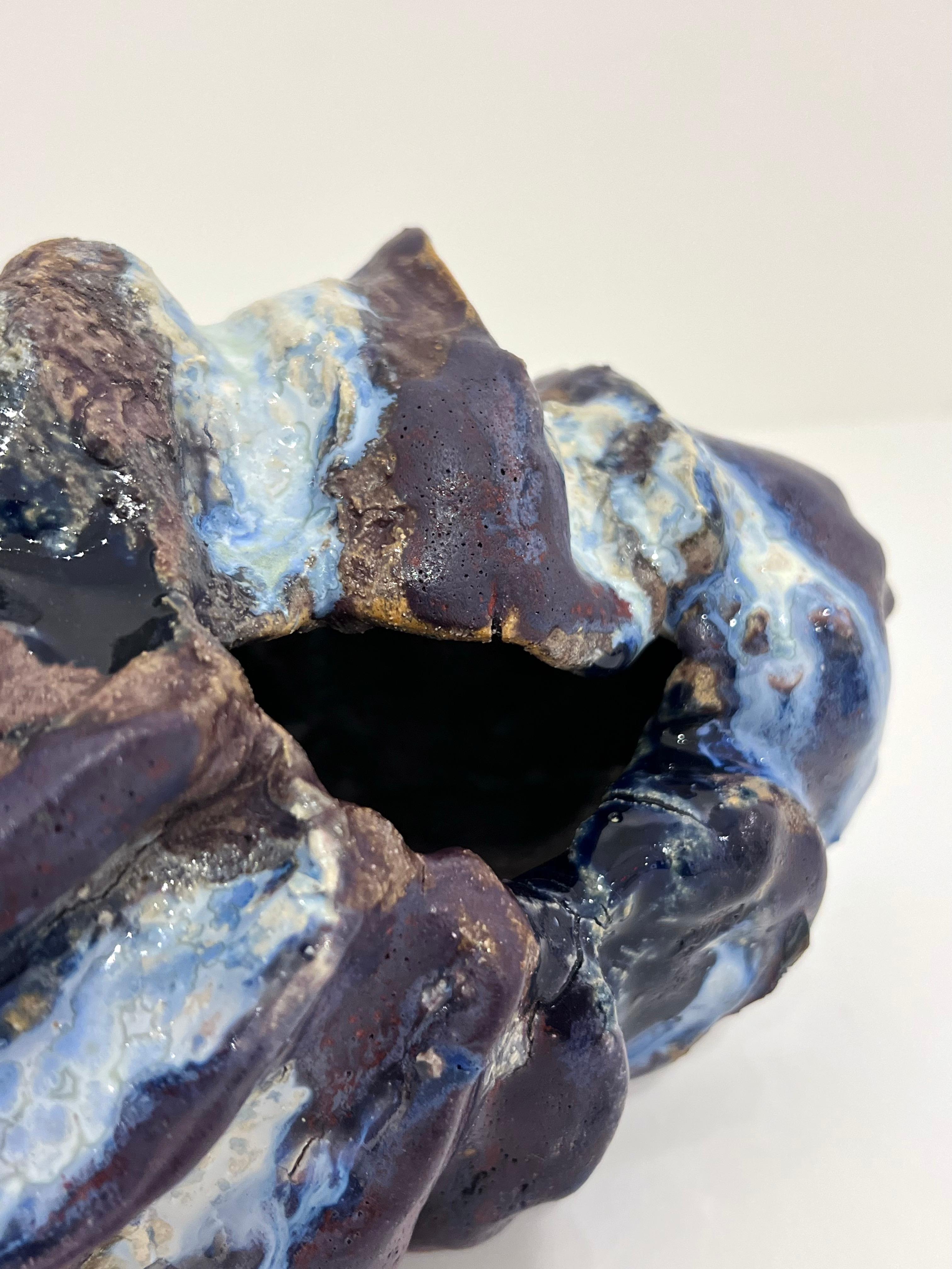 Vaso piccolo scultoreo in ceramica smaltata di Henrik Folsgaard in vendita 2