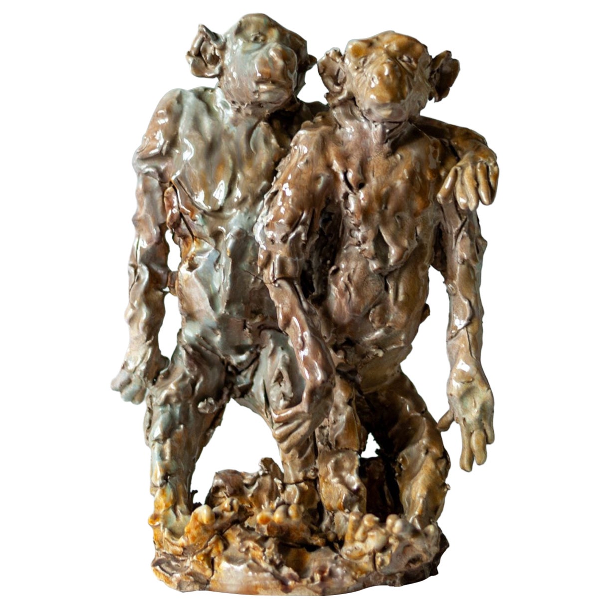 Glazed Ceramic Sculpture – 1950s in vendita