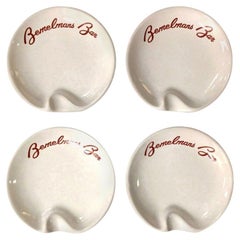 Glazed Ceramic Set of Four Bemelman's Bar Ashtrays New York C