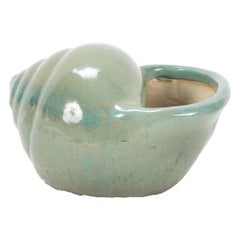 Glazed Ceramic Shell Form Vase Centrepiece
