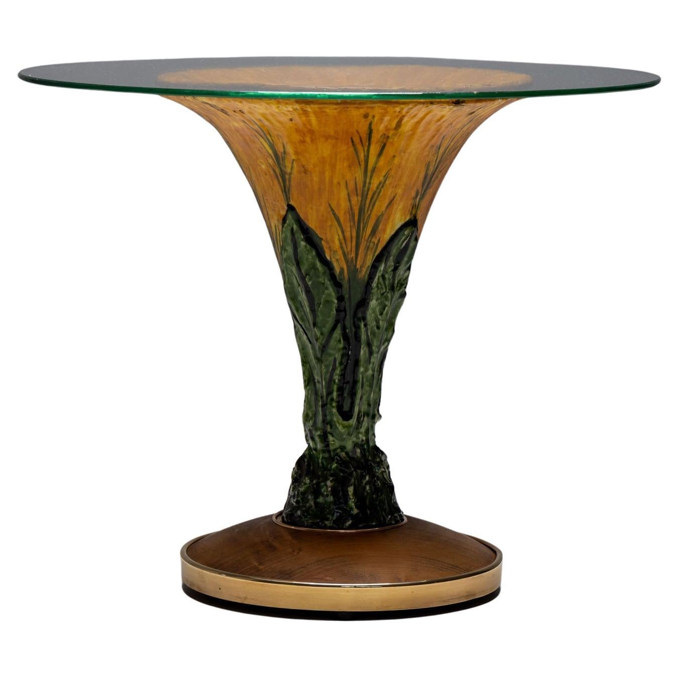Glazed Ceramic Side Table, Italy 1960s