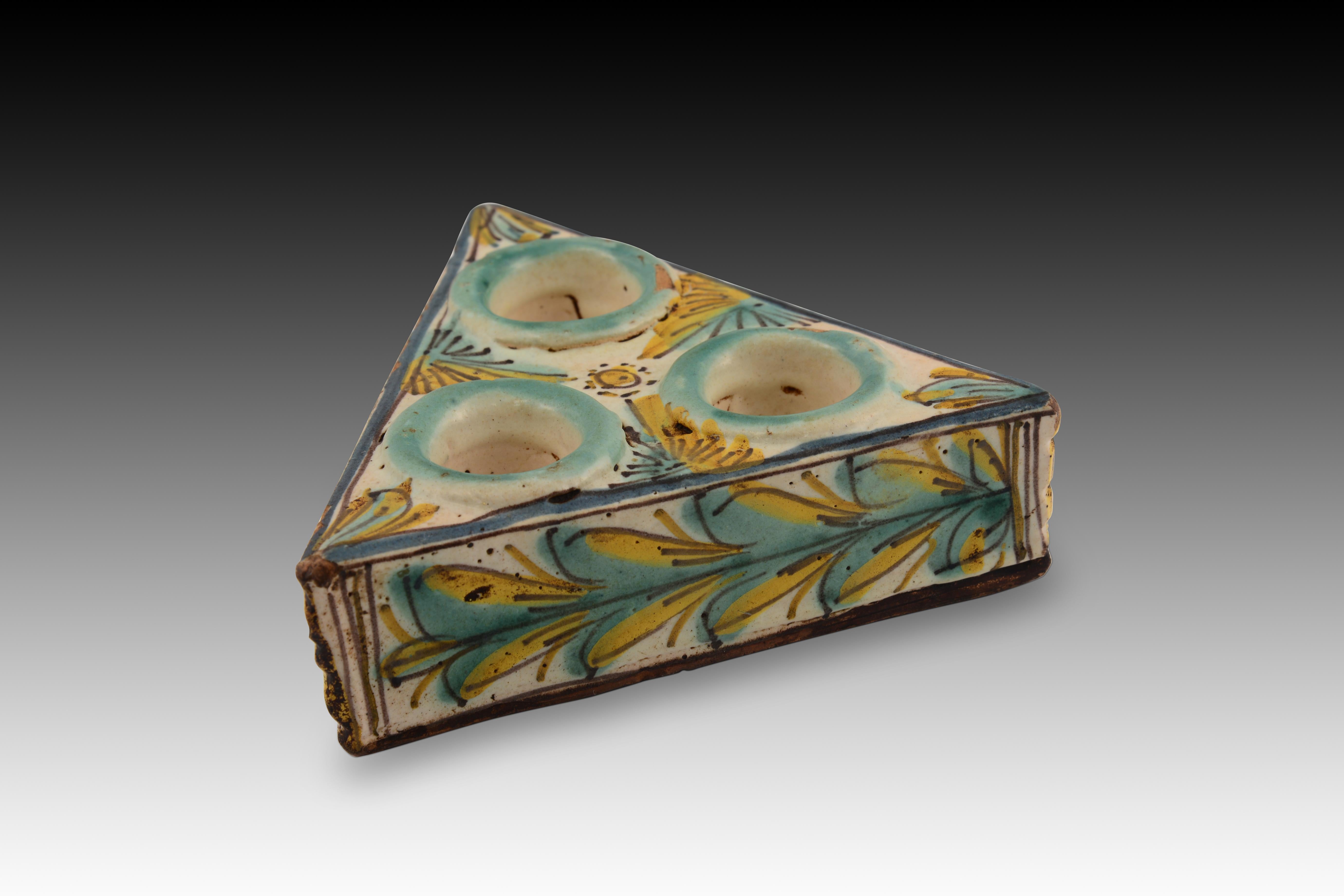Neoclassical Revival Glazed ceramic spice rack. Talavera de la Reina, 18th century.  For Sale