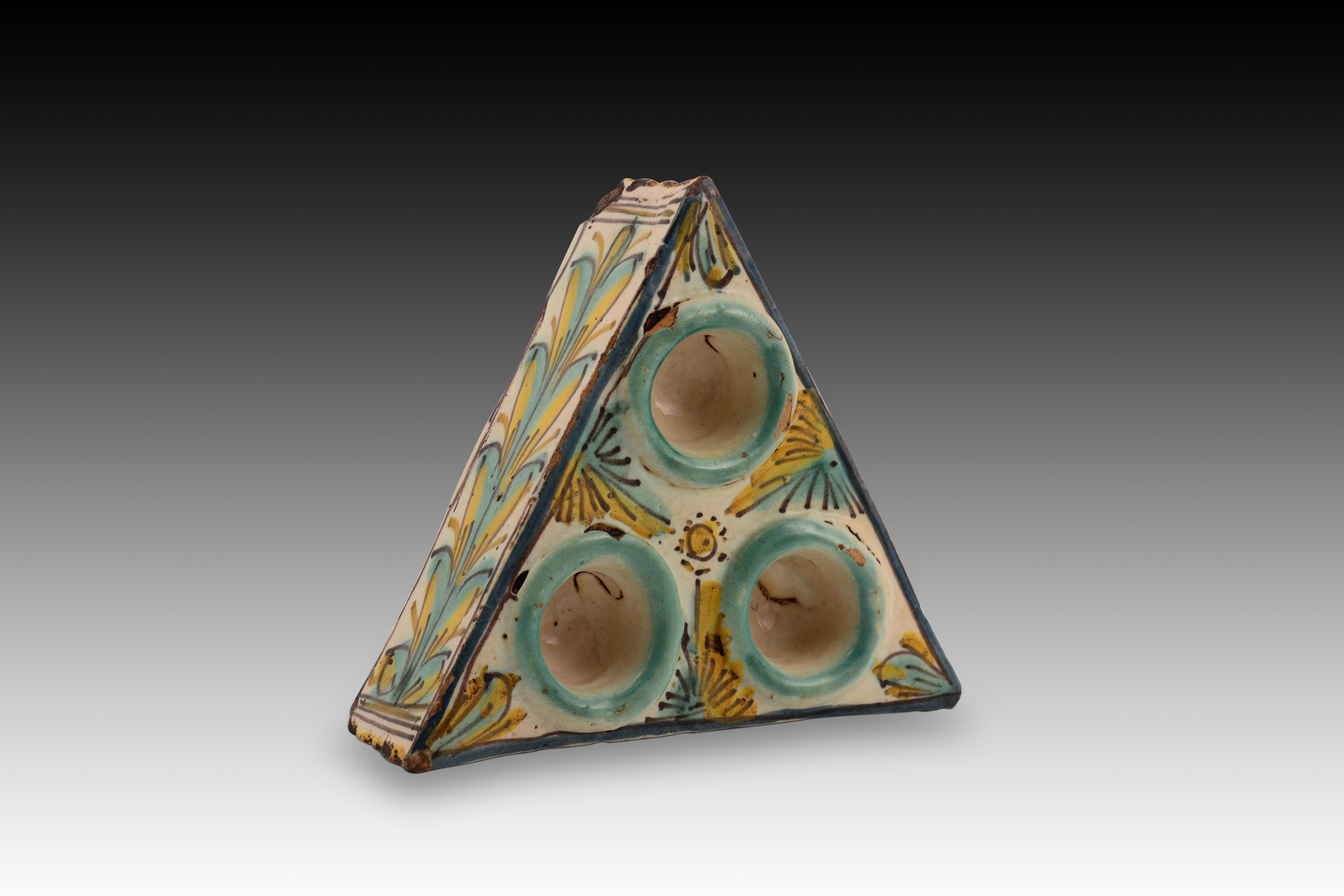 Spagnolo Portaspezie in ceramica smaltata. Talavera de la Reina, XVIII secolo. in vendita