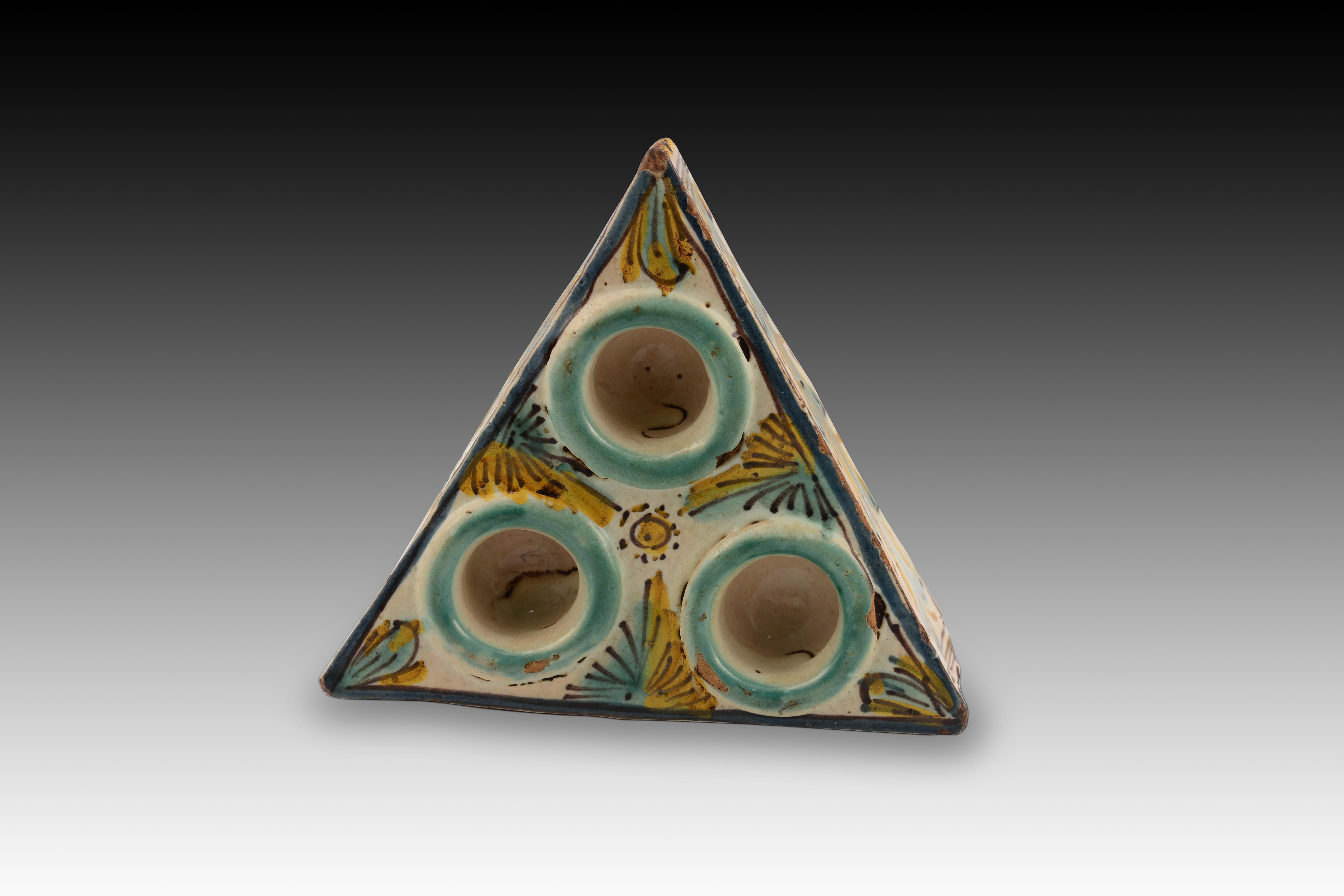 Ceramic Glazed ceramic spice rack. Talavera de la Reina, 18th century.  For Sale