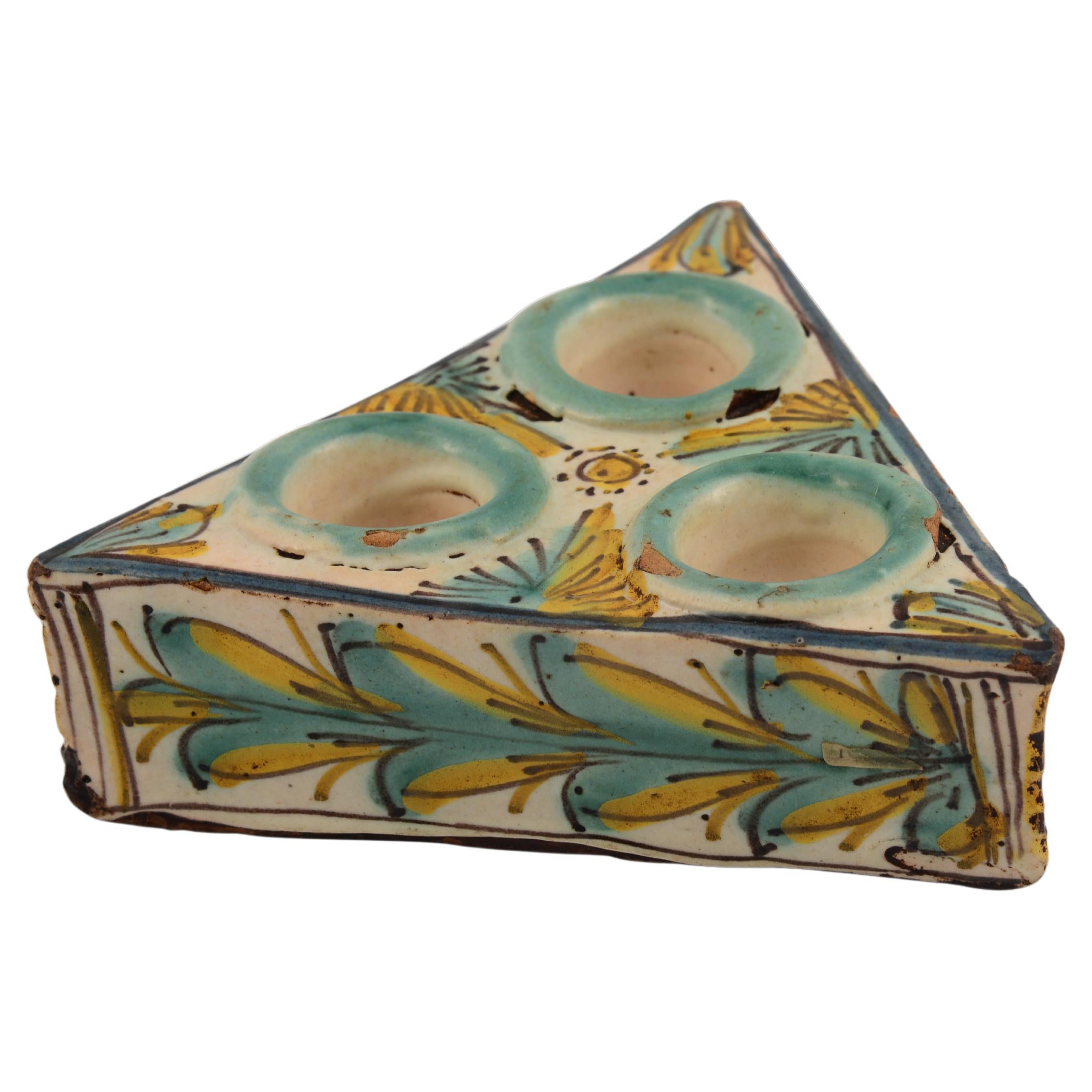 Glazed ceramic spice rack. Talavera de la Reina, 18th century.  For Sale