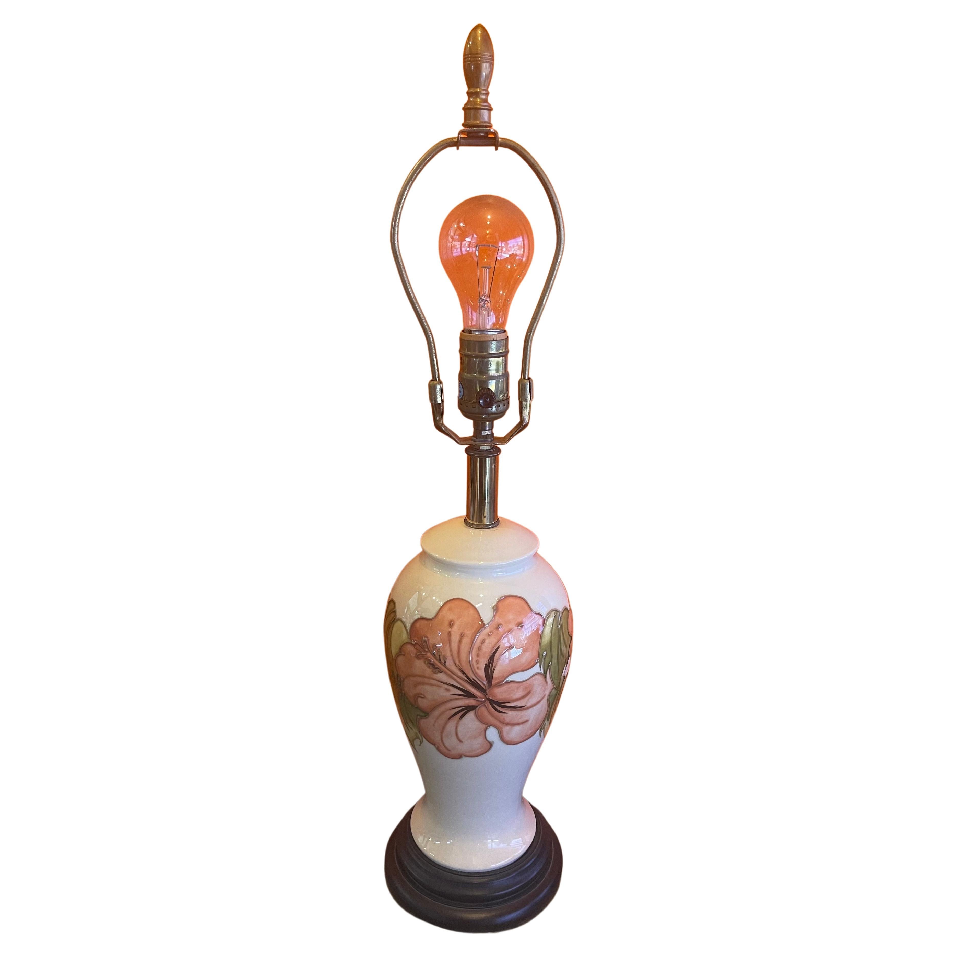 Glazed Ceramic Studio Pottery Table Lamp on Walnut Base by Moorcroft For Sale 3