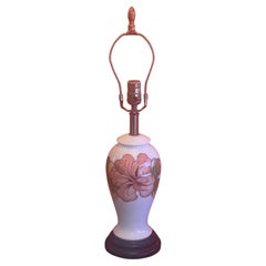 Glazed Ceramic Studio Pottery Table Lamp on Walnut Base by Moorcroft