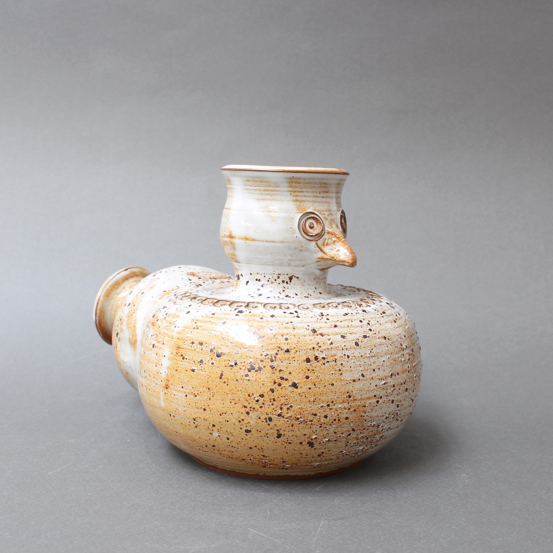 Late 20th Century Glazed Ceramic Stylized Bird Vase by Dominique Pouchain, circa 1980s