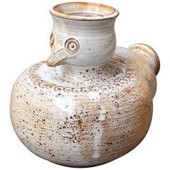 Stilisierte Vogelvase aus glasierter Keramik von Dominique Pouchain, ca. 1980er Jahre