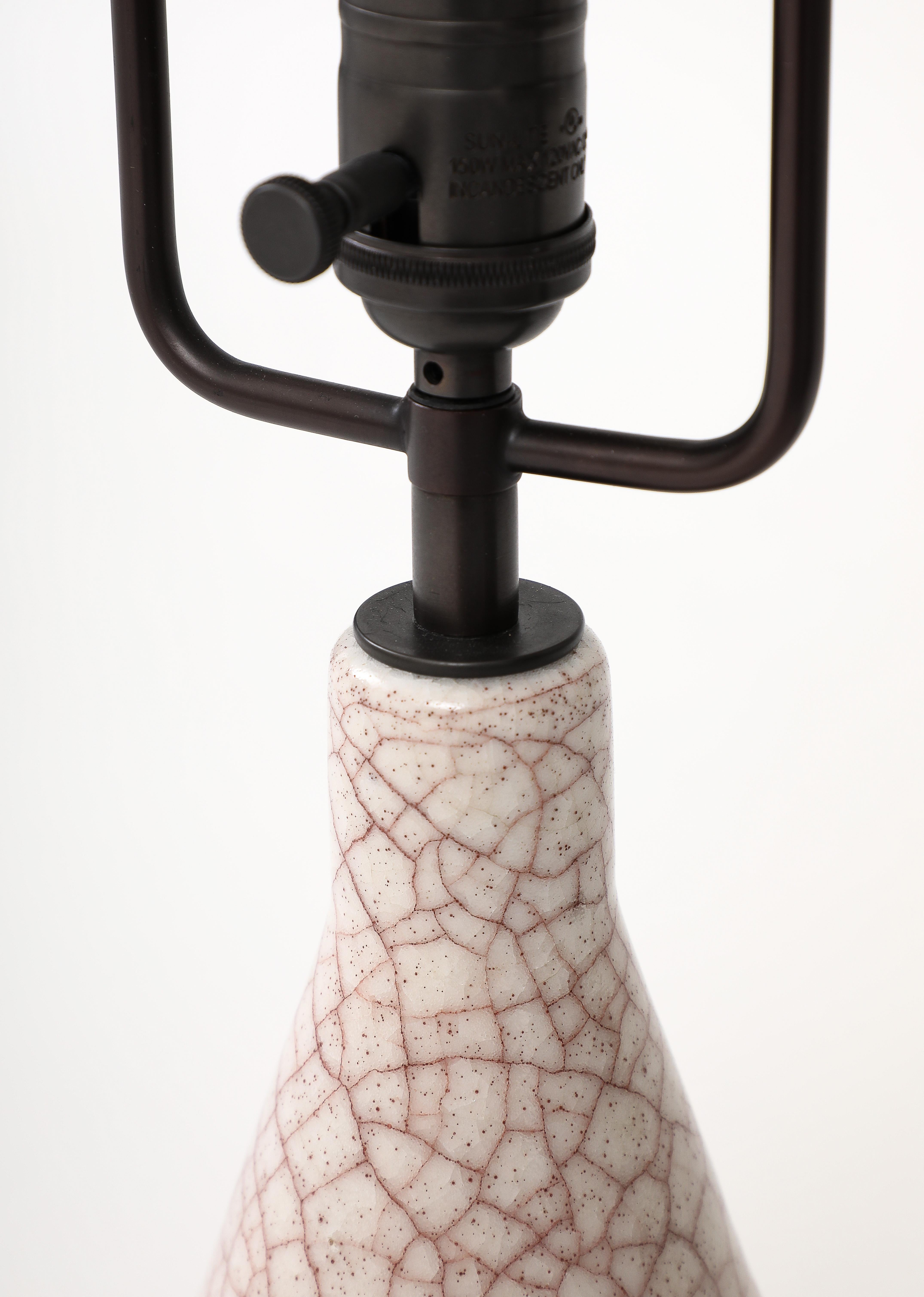 Glazed Ceramic Table Lamp Attributed to Alice Colonieu, France, c. 1960 For Sale 4