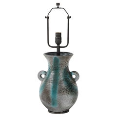 Glazed Ceramic Table Lamp by Accolay, France, c. 1950