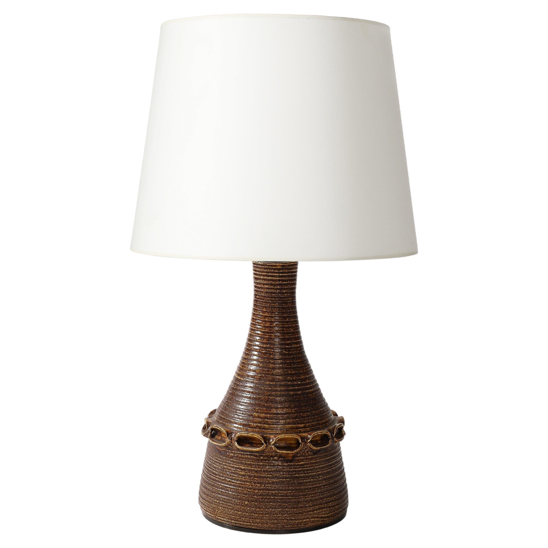 Lampada da tavolo in ceramica smaltata di Accolay, Francia, 1960 ca.