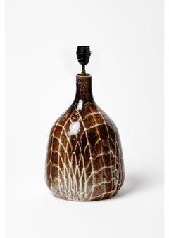 Lampe de table en céramique émaillée d'André Bodin, vers 1970.