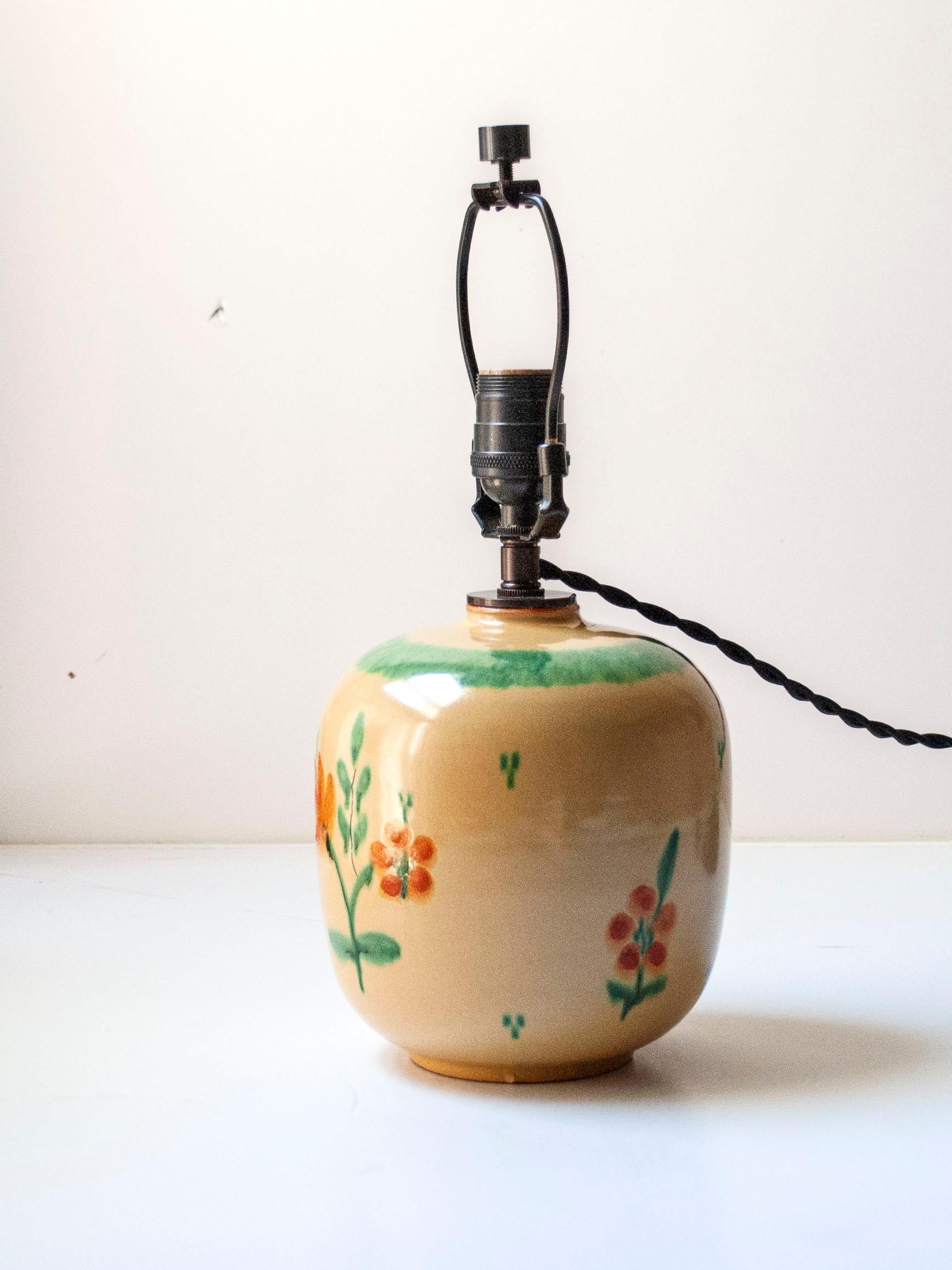 Lampe de table en céramique émaillée par Anna-Lisa Thomson pour Upsala Ekeby, Suède, c. 1940 en vente 3