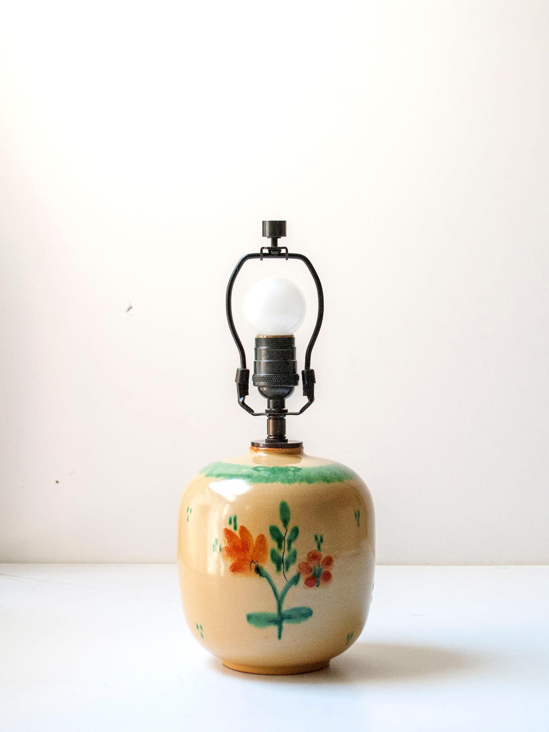Scandinave moderne Lampe de table en céramique émaillée par Anna-Lisa Thomson pour Upsala Ekeby, Suède, c. 1940 en vente