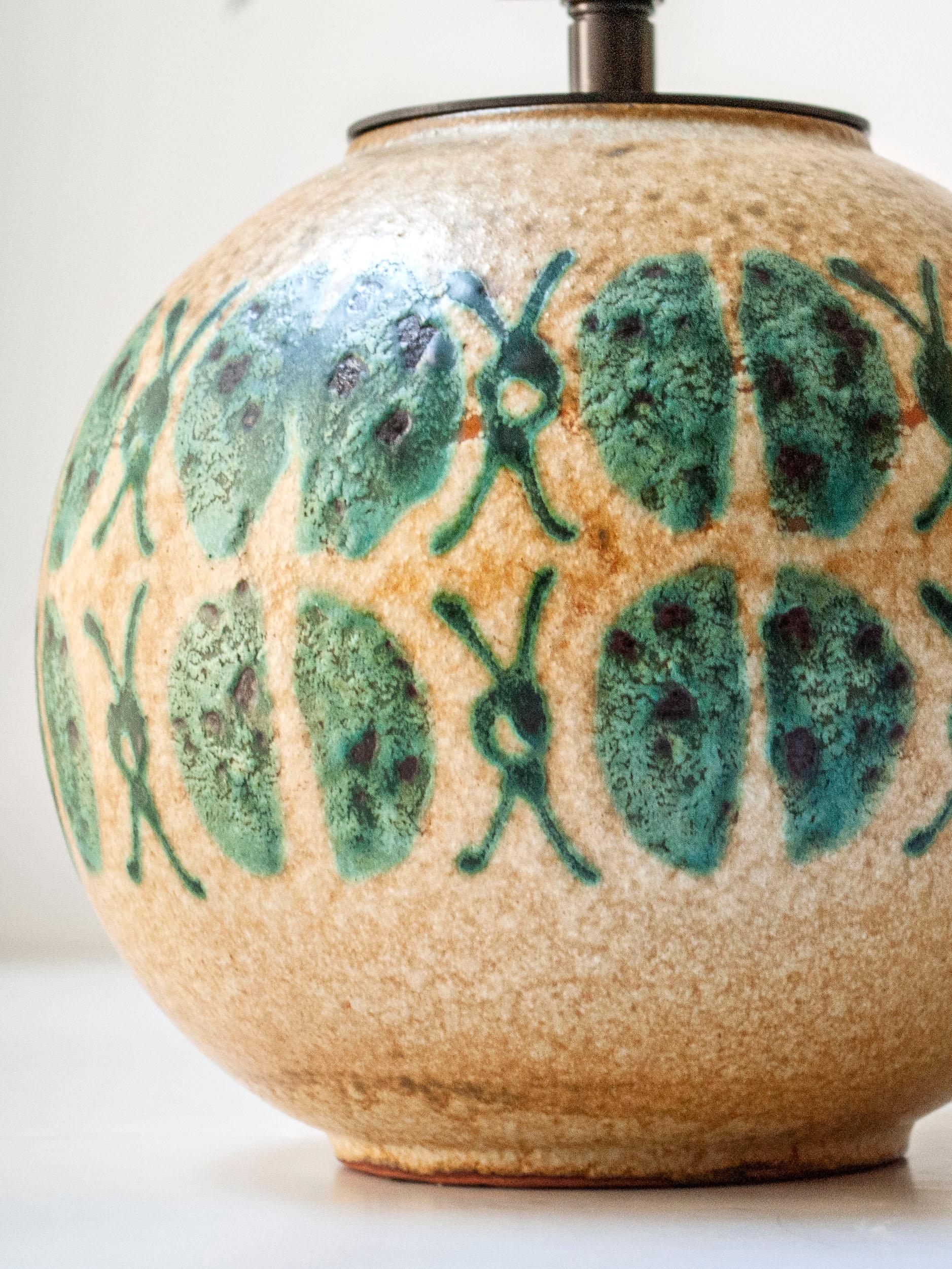 Lámpara de sobremesa de cerámica vidriada de Carstens Tönnieshof, Alemania Occidental, c. 1950 en venta 3