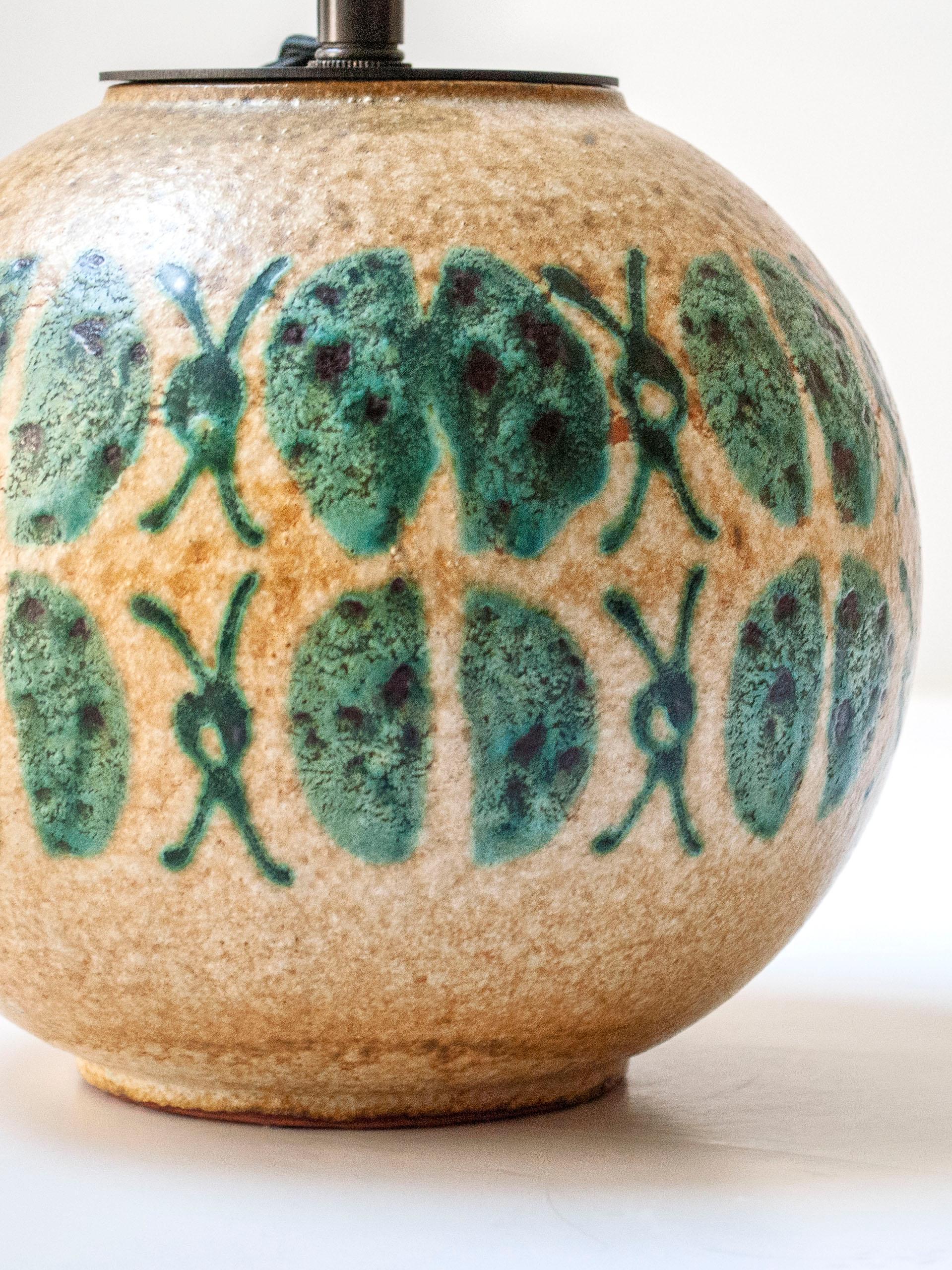 Lámpara de sobremesa de cerámica vidriada de Carstens Tönnieshof, Alemania Occidental, c. 1950 en venta 1