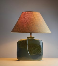 Lampada da tavolo in ceramica smaltata, di D. Protion, Vallauris, Francia, anni '70