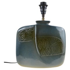 Lampada da tavolo in ceramica smaltata, di D. Protion, Vallauris, Francia, anni '70